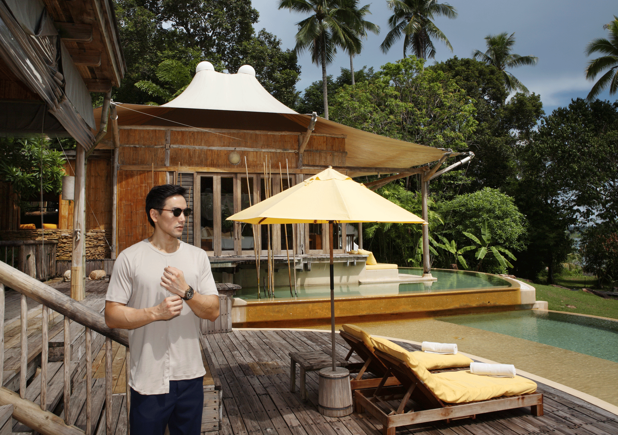 clothes : BLAACK by G2000 watch : TISSOT Seastar 1000 Chronograph sunglasses : TAVAT