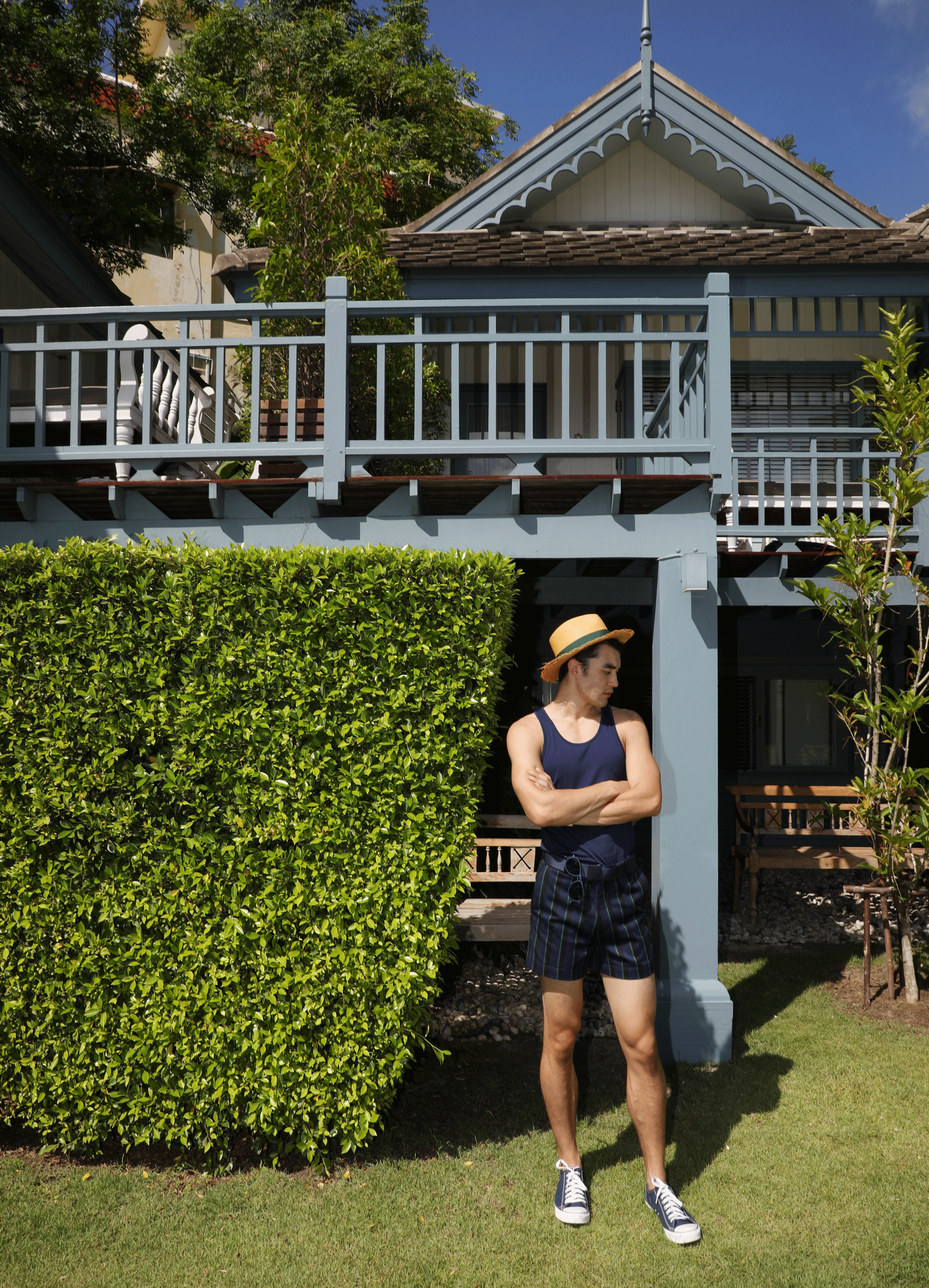 tank top : JOCKEY / shorts : Leisure Projects / hat : Famosa Andina