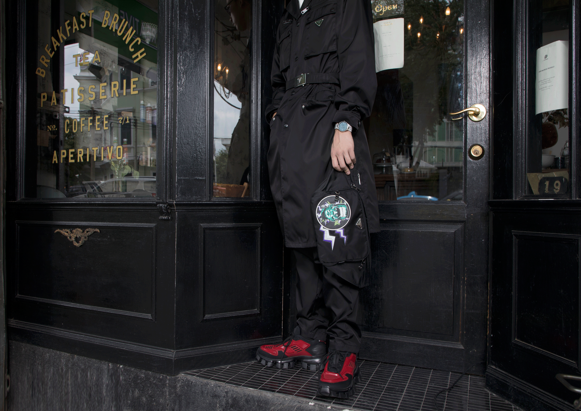 total look : PRADA watch : SWATCH -SKINSPORTCHIC