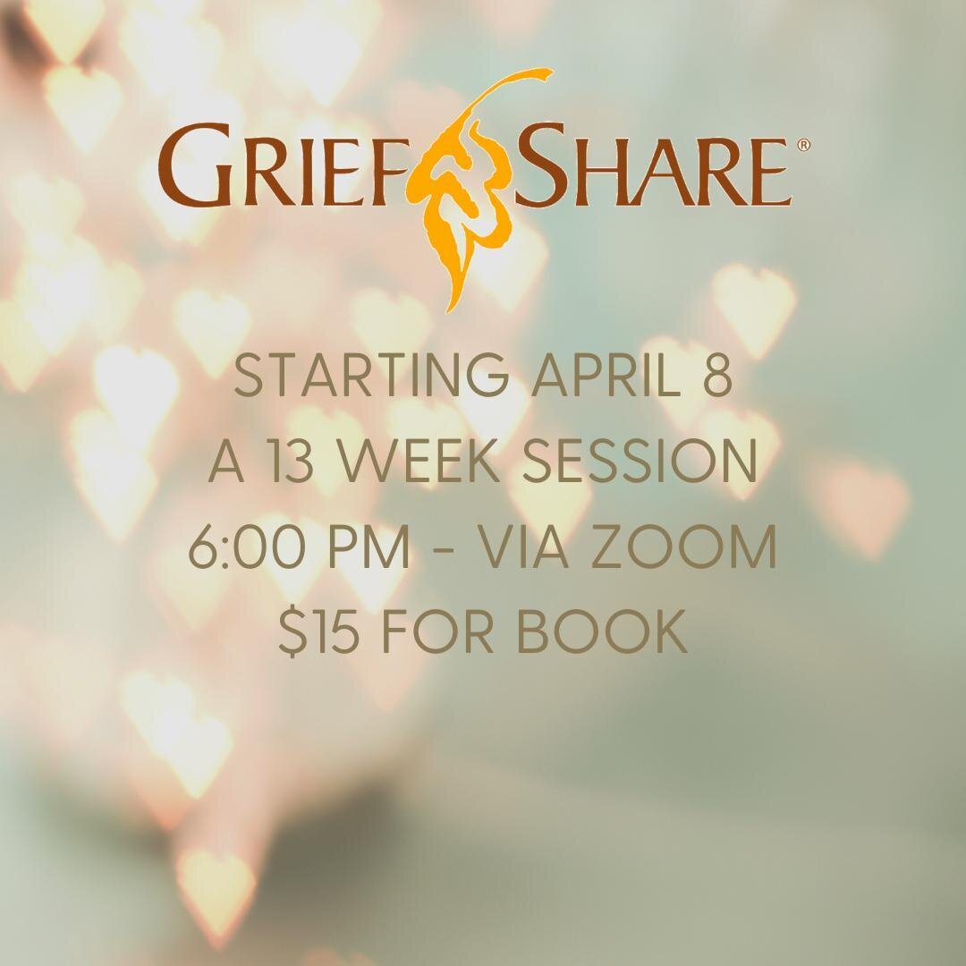 WCC is excited to announce a new 13 week session of GriefShare starting April 8. GriefShare is a resource and a support group when you have experienced loss in your life whether it be losing a spouse, parent, child, or friend. 

GriefShare will meet 