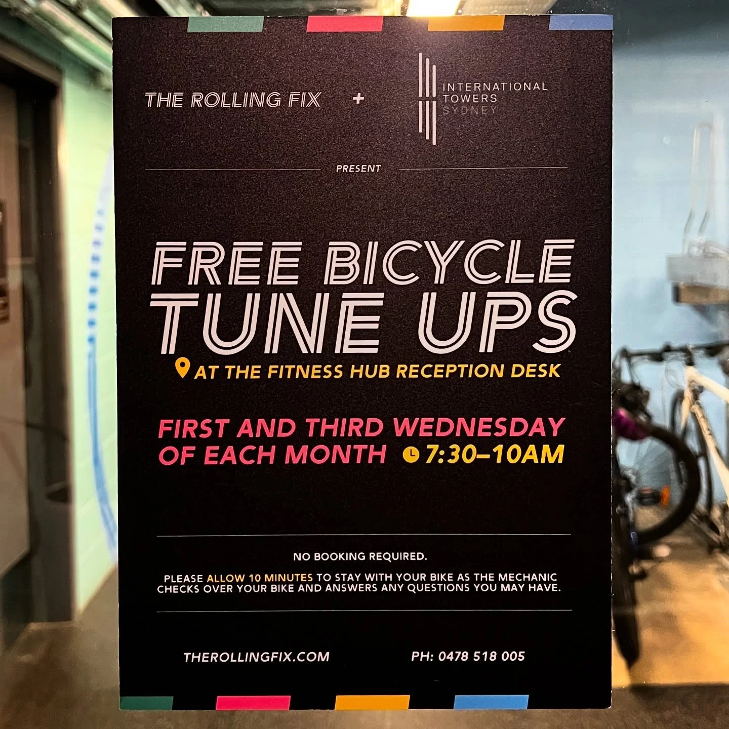 Complimentary bicycle tune ups the first and third Wednesday of each month at @internationaltower  pop in for a check up or book in for a full service