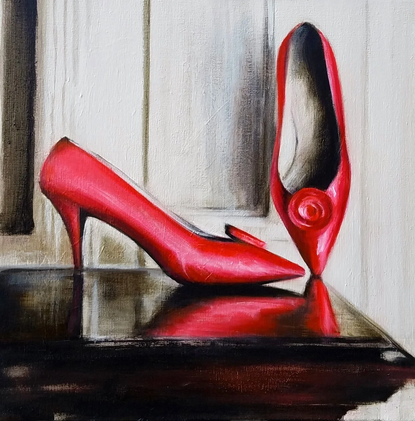 Red Shoes Acrylic on canvas, 20 in x 20 in, 2017