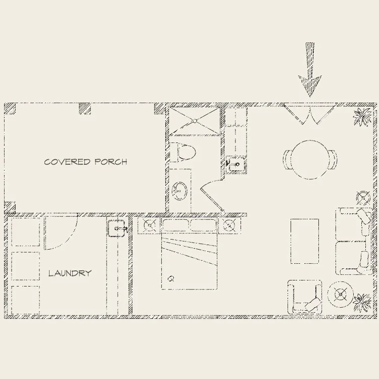 Room map of The Brambles Rooms, in Philo, California 