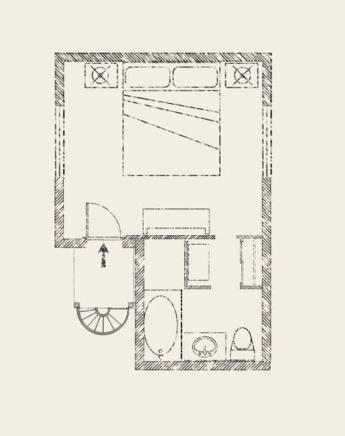 room layout drawing for The Perch at The Brambles lodging in Philo, California in Anderson Valley