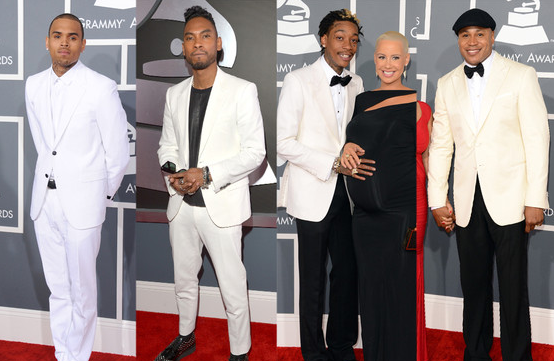 E! Online: Grammys Trend Alert! Light Jackets on Chris Brown, LL Cool J and Wiz Khalifa