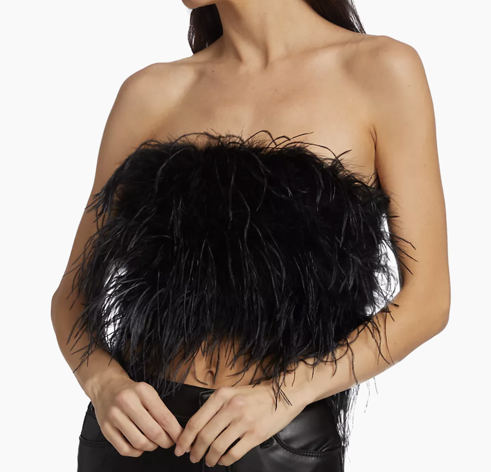 ZAINA FEATHER BUSTIER TOP // LAMARQUE