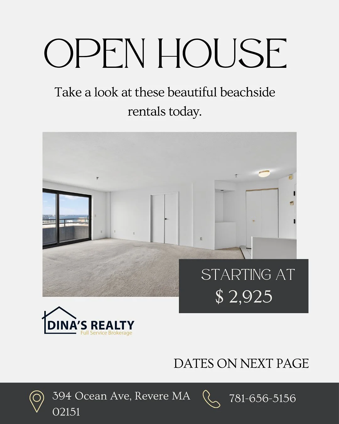 🌊Come check out these rentals! Contact Maritza for more information!
📲781-656-5156 📩 info@dinasrealty.com
