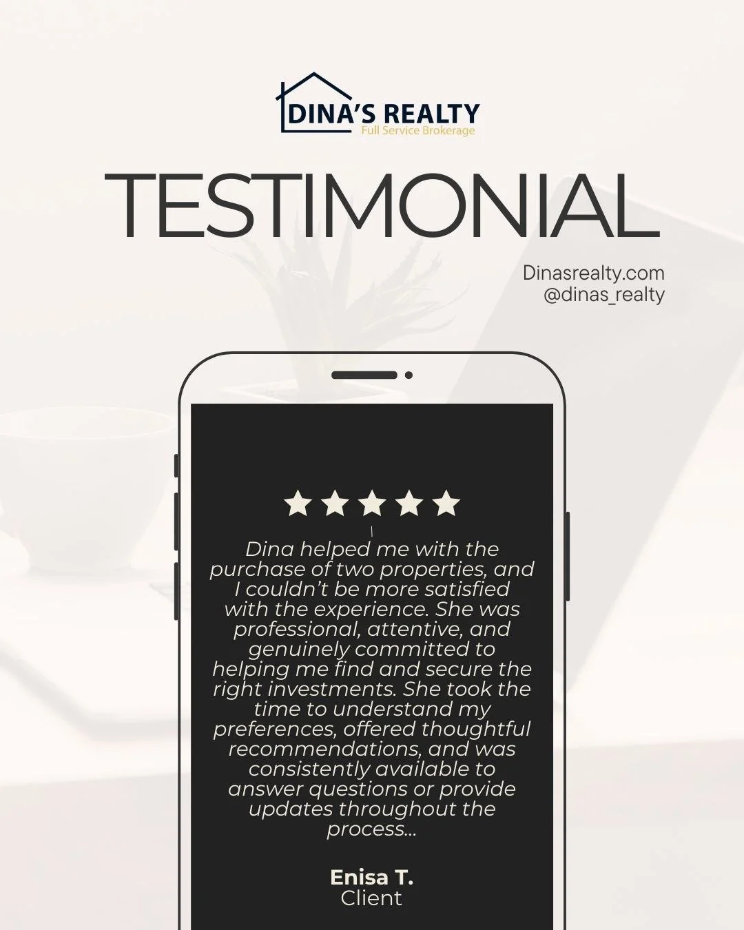 Helping our clients feel confident in their investments is always the goal at Dina's Realty!

Want to read more testimonials? Visit our website (link in bio).

📱781-656-5156 💻 info@dinasrealty.com

#DinasRealty #RevereBeachRealEstate #BostonRealEst