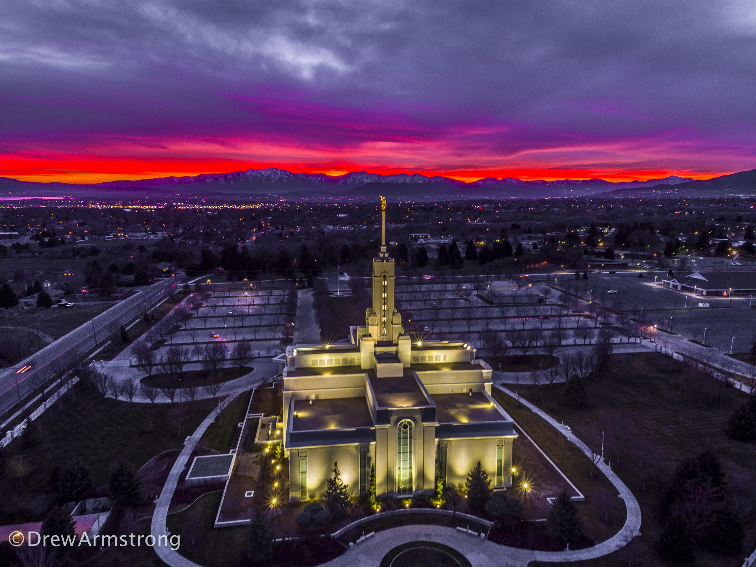 American Fork Temple Sky Red & Violet #2