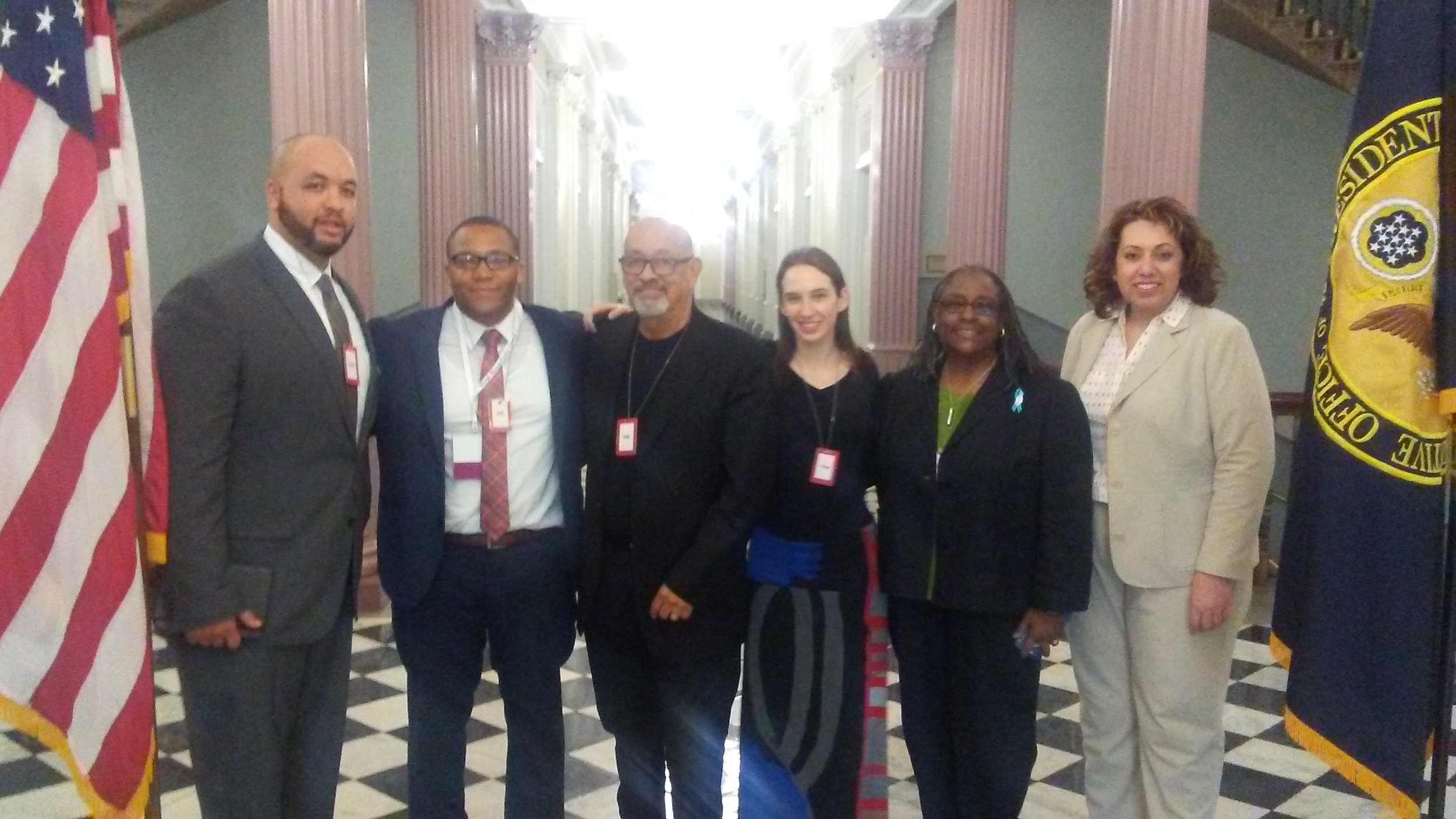From left to right: Eric Miley, Annie E. Casey Foundation; Marquis Cabrera, Foster Skills, Foster America advisory board member; Bill Bettencort, Center for the Study of Social Policy; Sherry Lachman, Foster America; Jana L. Rickerson, Assistant Director, County of Santa Clara Social Services Agency, Department of Family and Children's Services; and Sandra Gasca Gonzalez, Annie E. Casey Foundation, Foster America advisory board member.