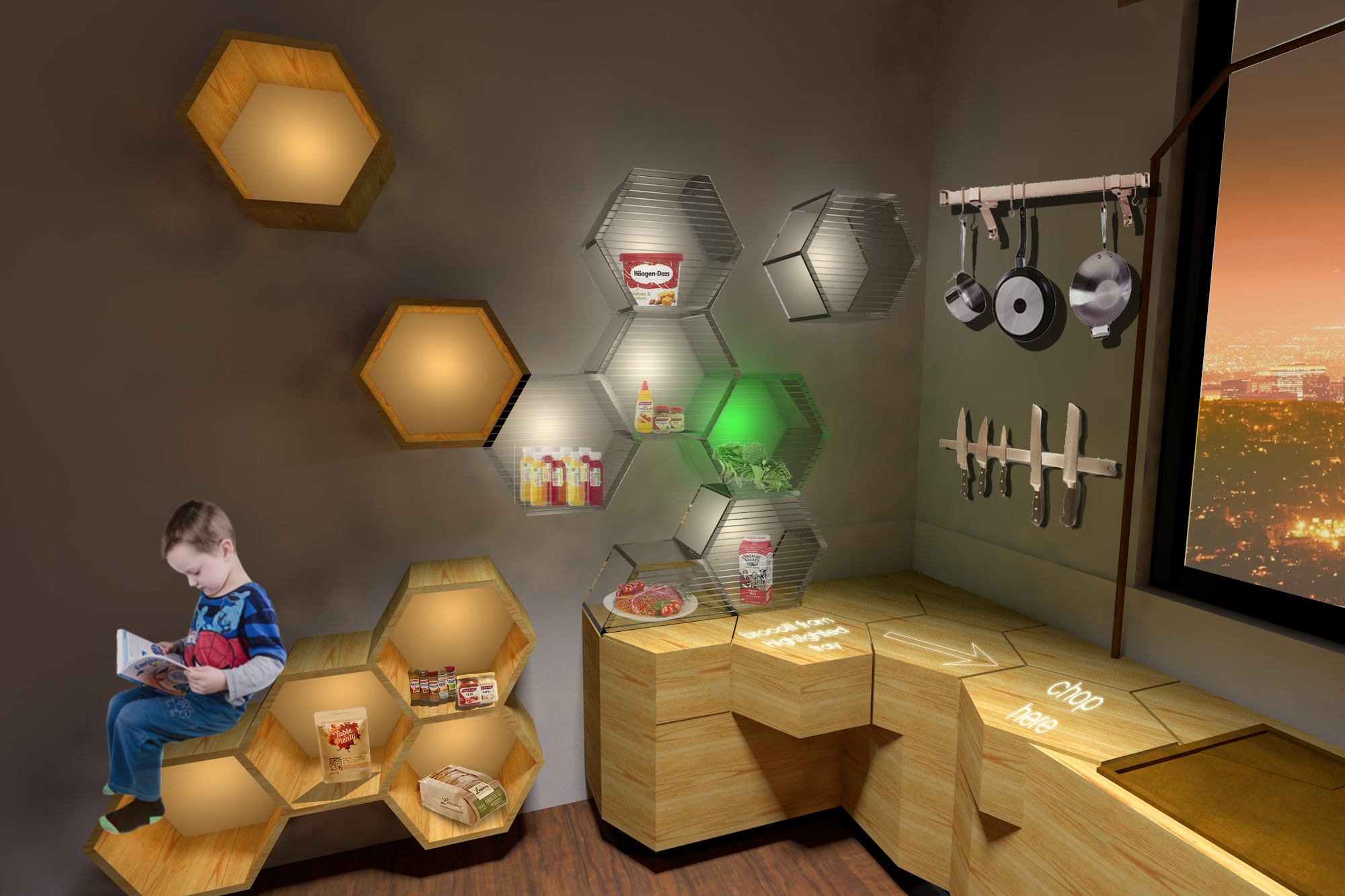 3D render of the proposed fridge.