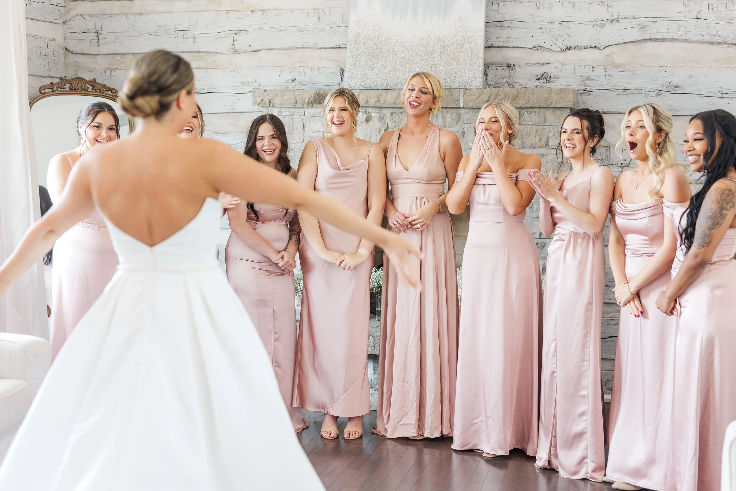 Bride First Look with Bridesmaids