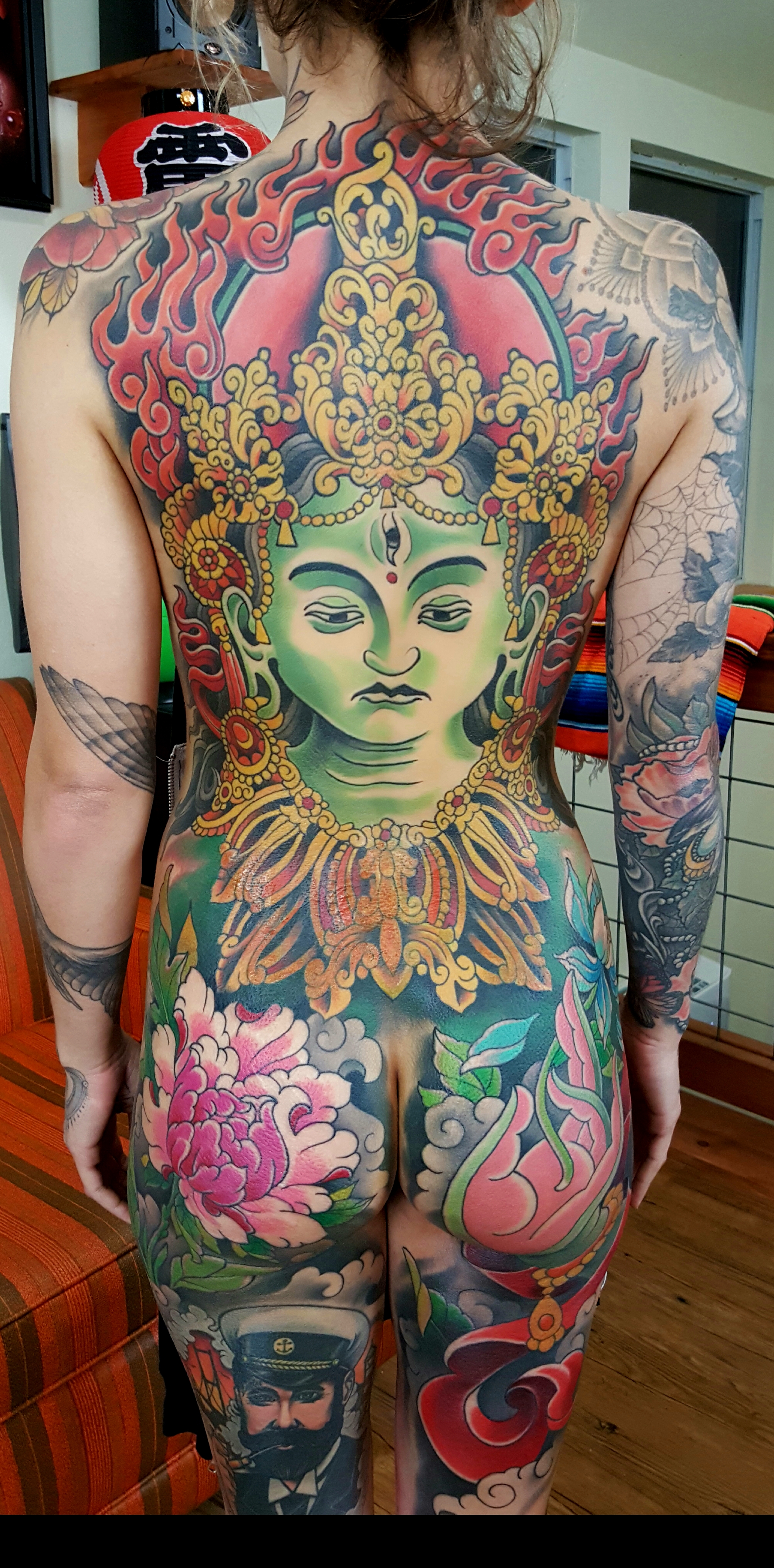 Green Tara coverup enhancement over a 10 year old tattoo by nepcardenas    Instagram