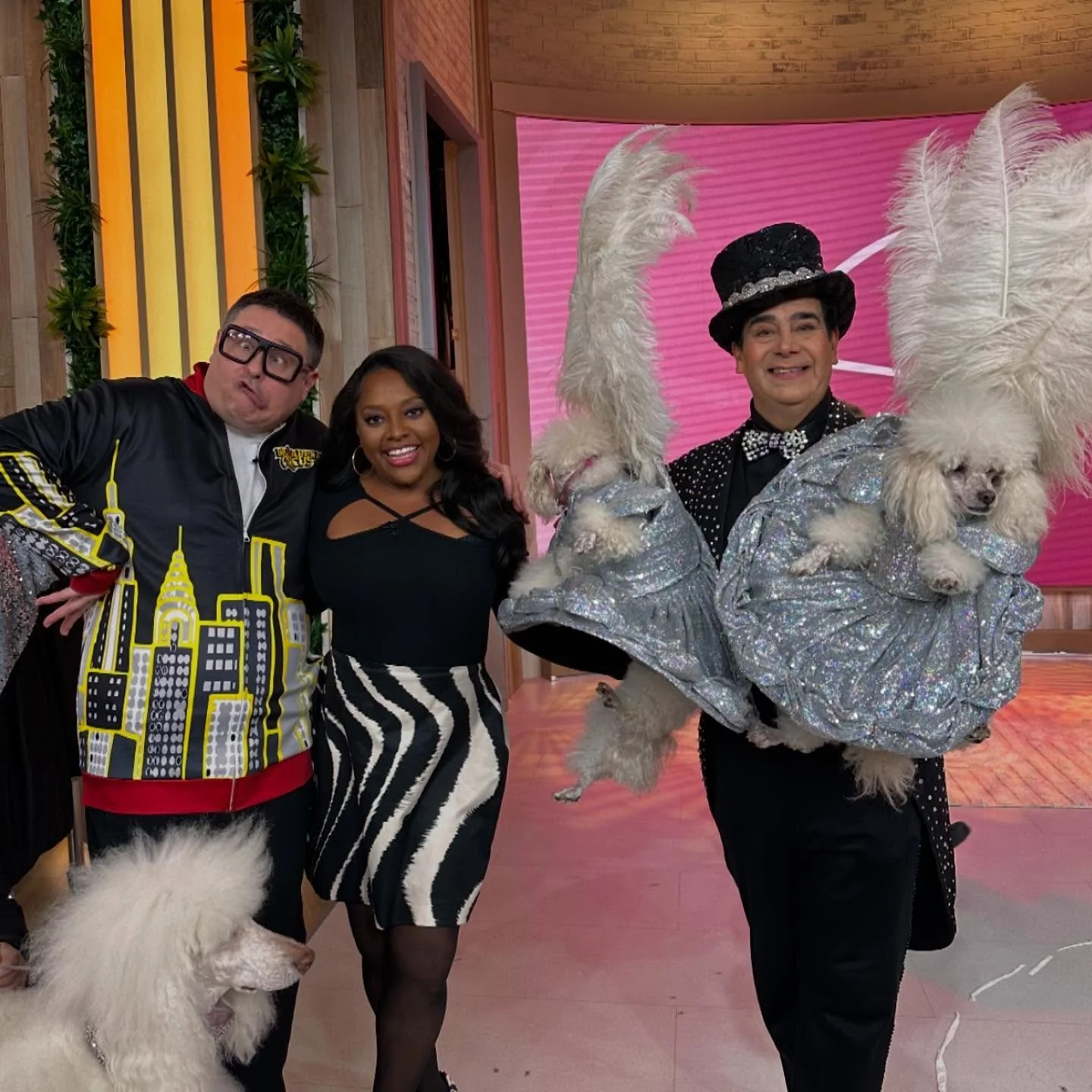 🐩✨ Road trip! The Cartoon Poodles took over the @sherrishowtv to give you a sneak peek of the @bigapplecircus! 🎪 Catch us at Lincoln Center from November 8th to January 5th&mdash;we can&rsquo;t wait to bring the magic to NYC! 🌟 #bigapplecircus #ca