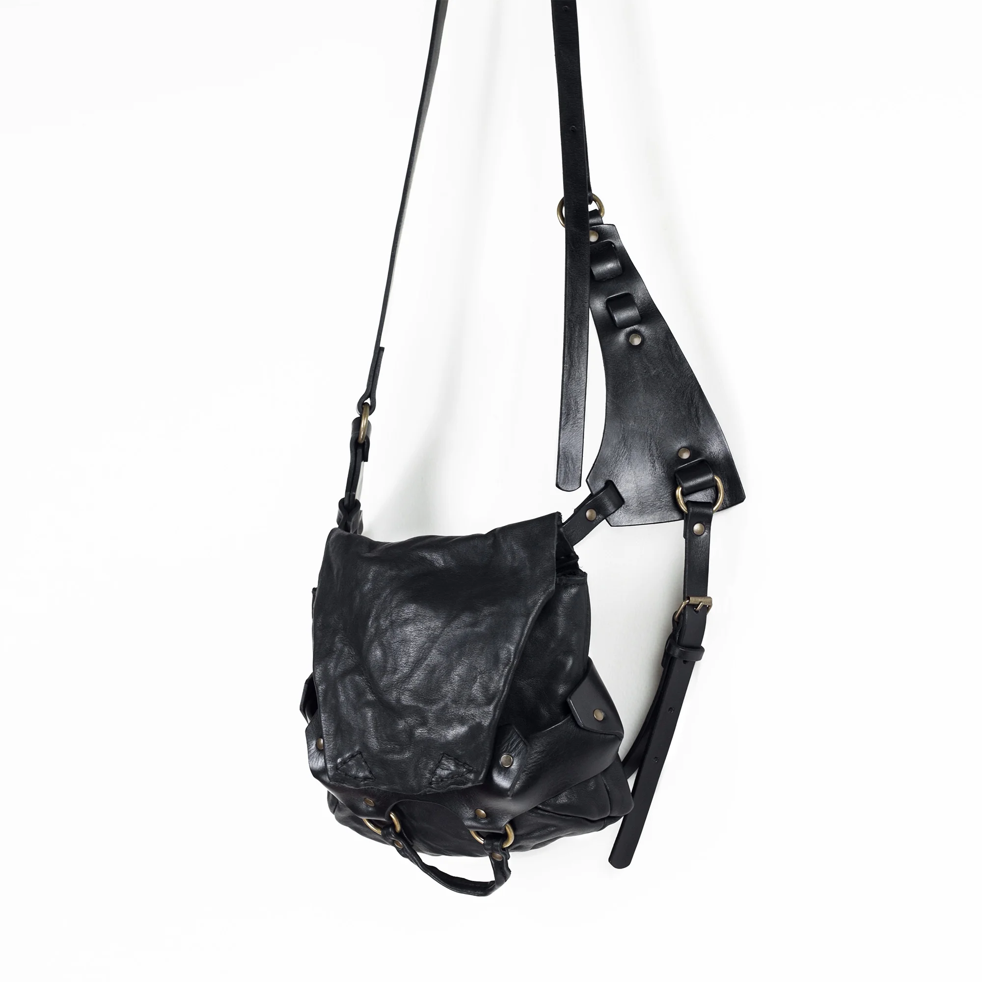 Akito Black Harness Clutch Bag - TEO+NG
