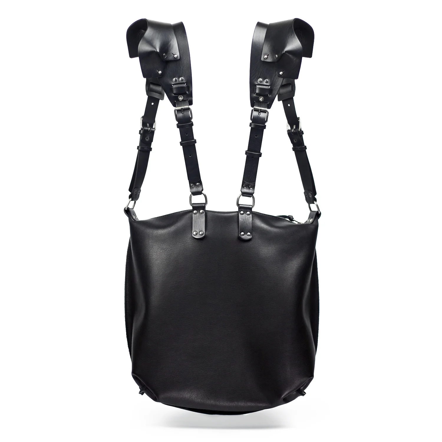 Steris Black Saddle Shoulder Piece Backpack - TEO+NG
