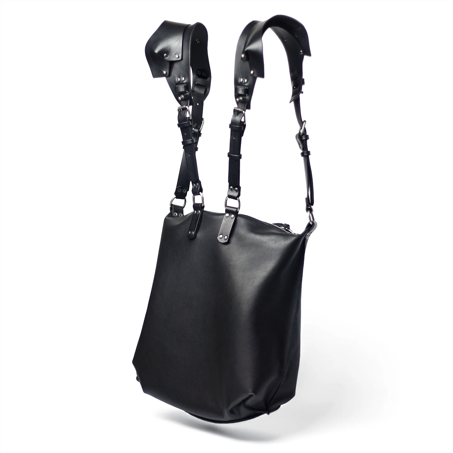 Steris Black Saddle Shoulder Piece Backpack - TEO+NG