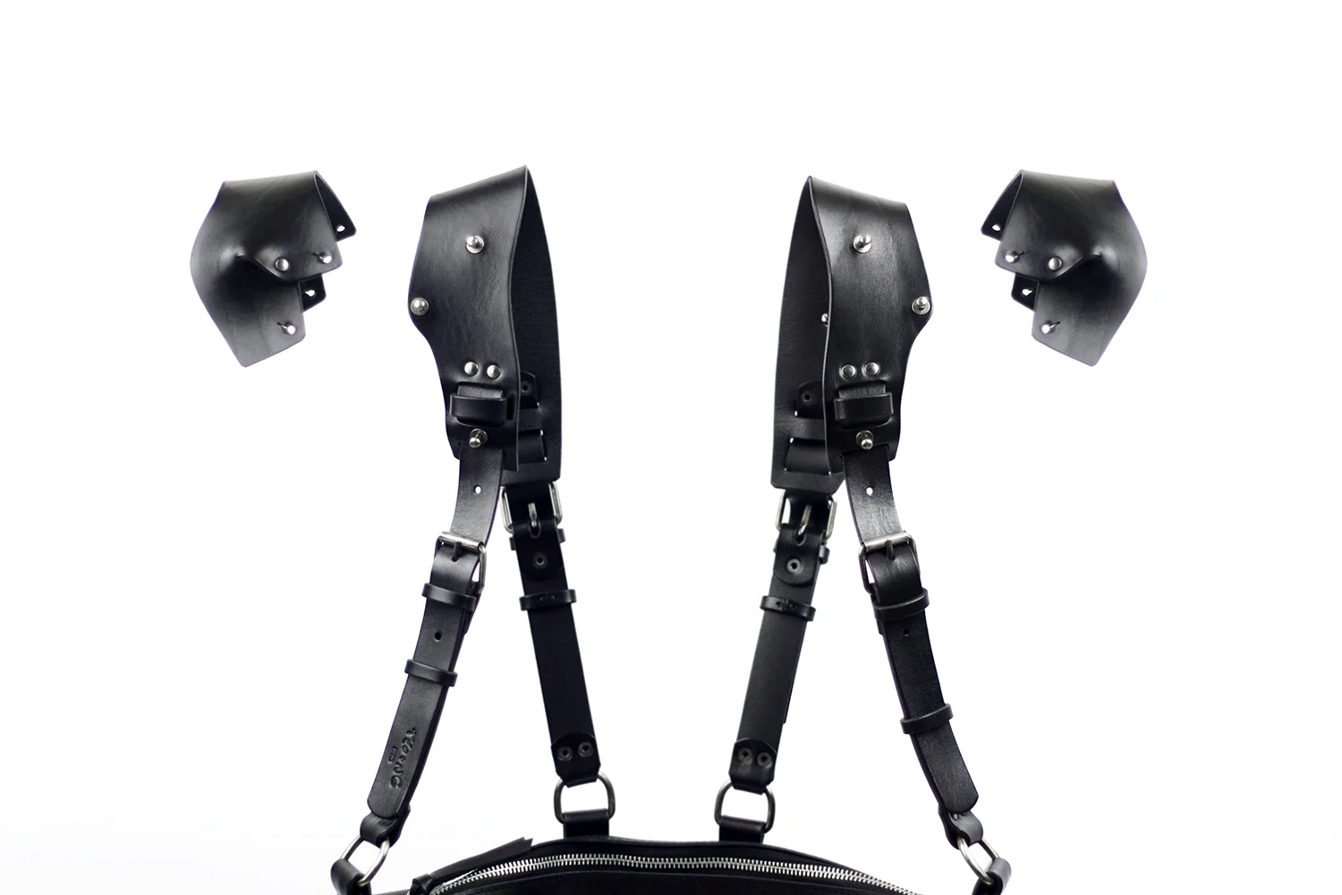 Steris Black Saddle Shoulder Piece Backpack - TEO+NG