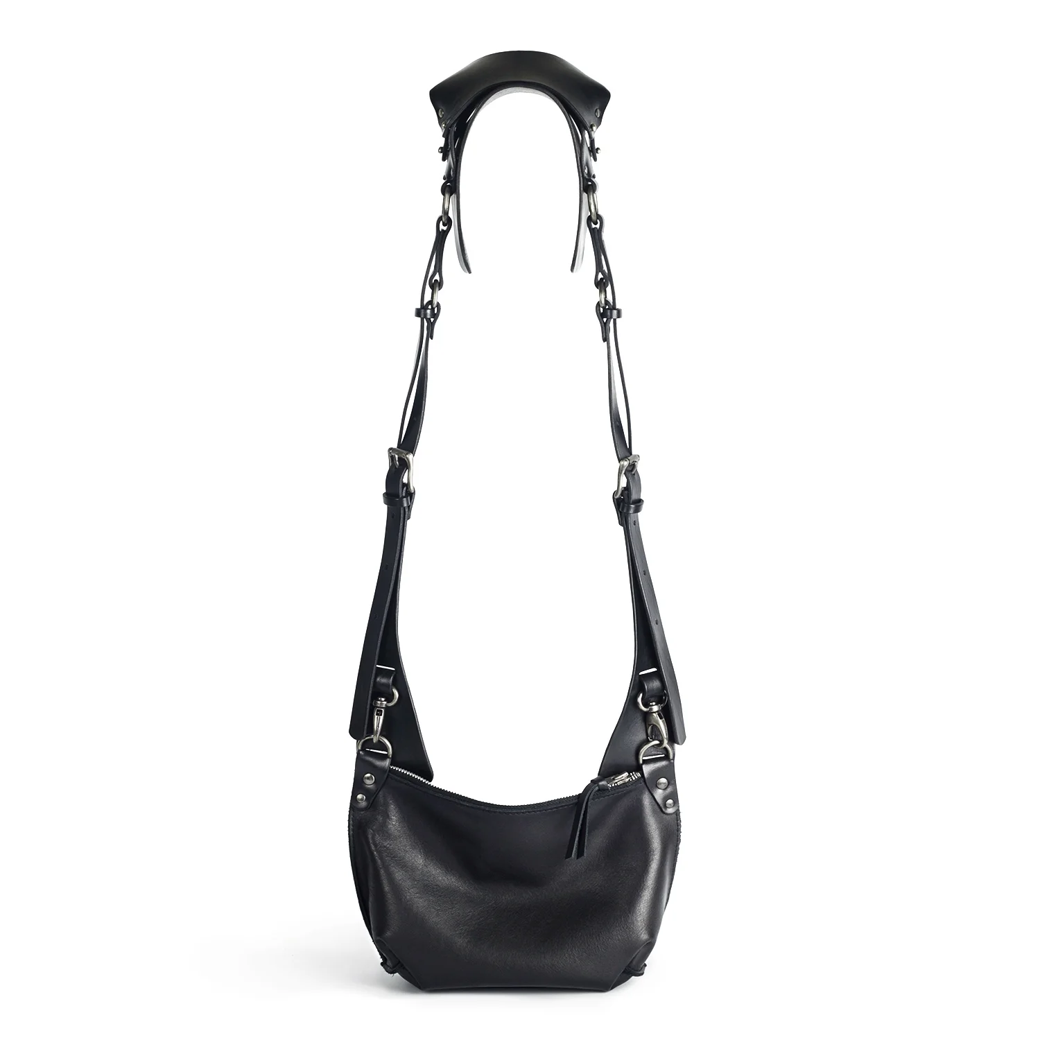 Siena Saddle Black Shoulder Piece Bag - TEO+NG