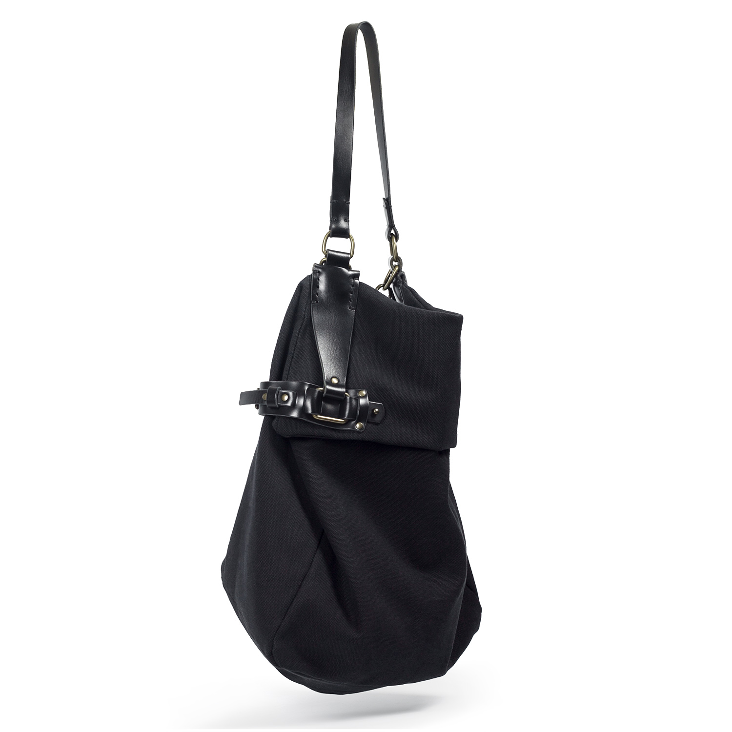 Smotis T Black Canvas Shoulder Bag - TEO+NG