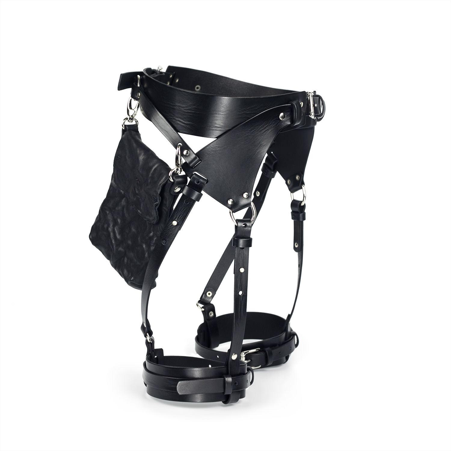 Myles Black Garter Belt with Punch - TEO+NG