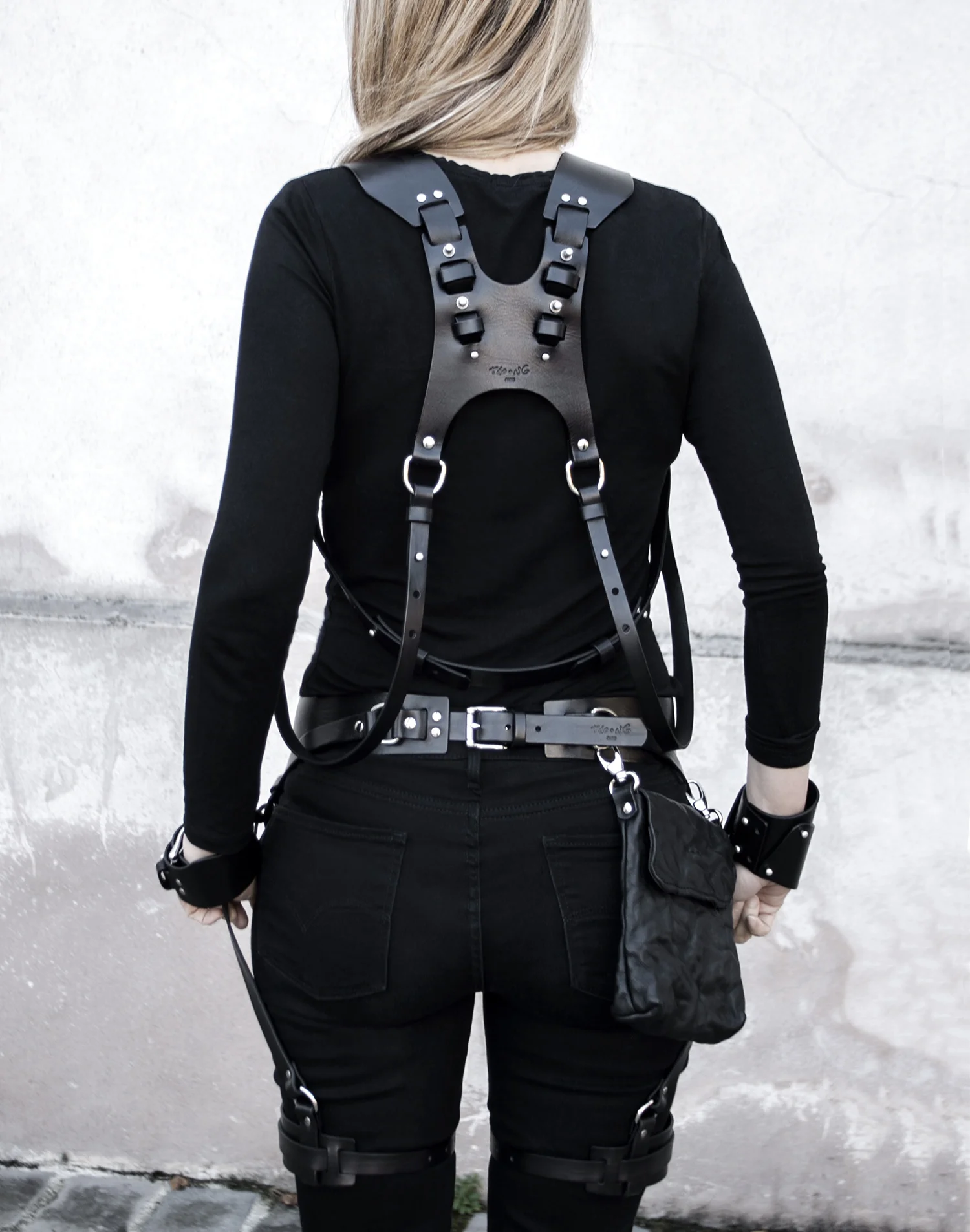 Myles Black Garter Belt with Punch - TEO+NG