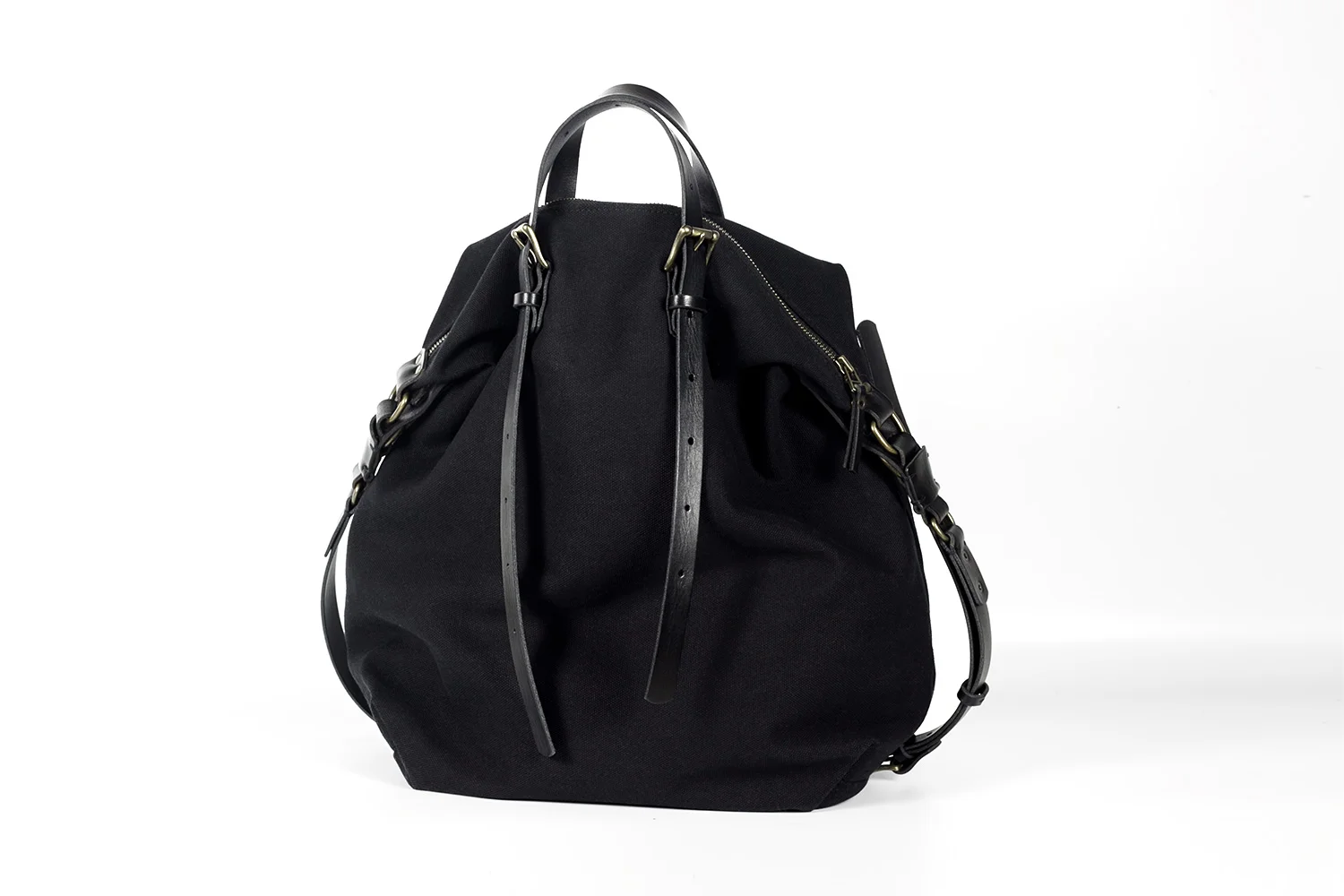 Timeus Black Canvas Shoulder Bag - TEO+NG