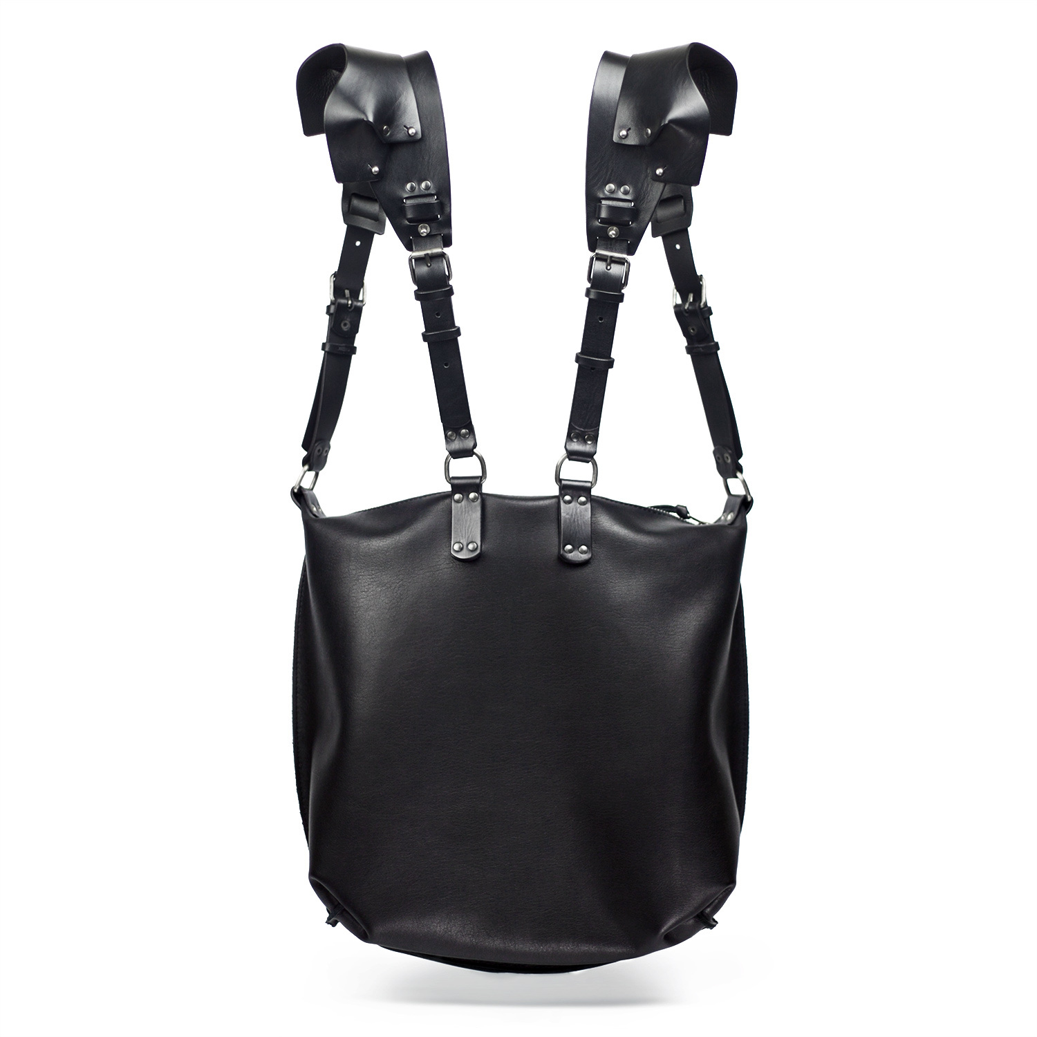Steris Black Saddle Shoulder Piece Backpack - TEO+NG