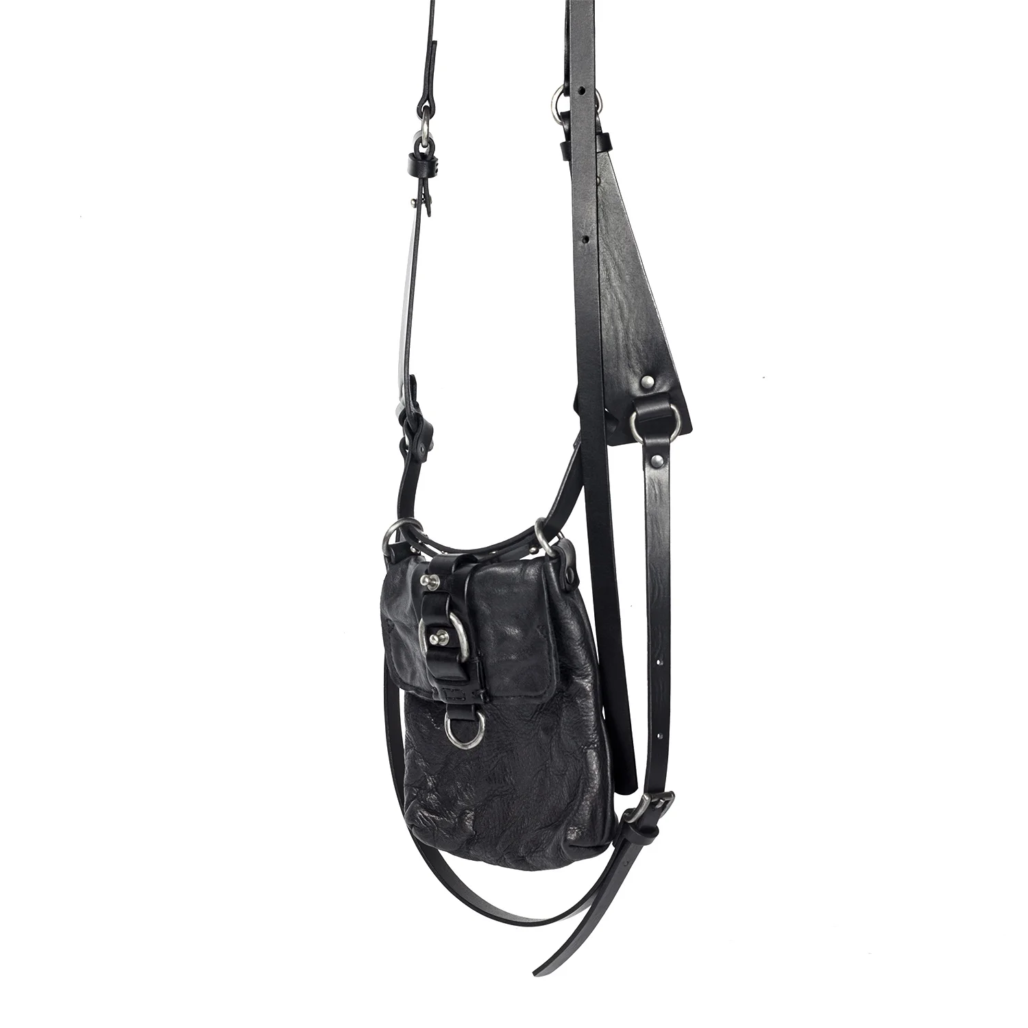 Aristo Black Harness Pouch Bag - TEO+NG