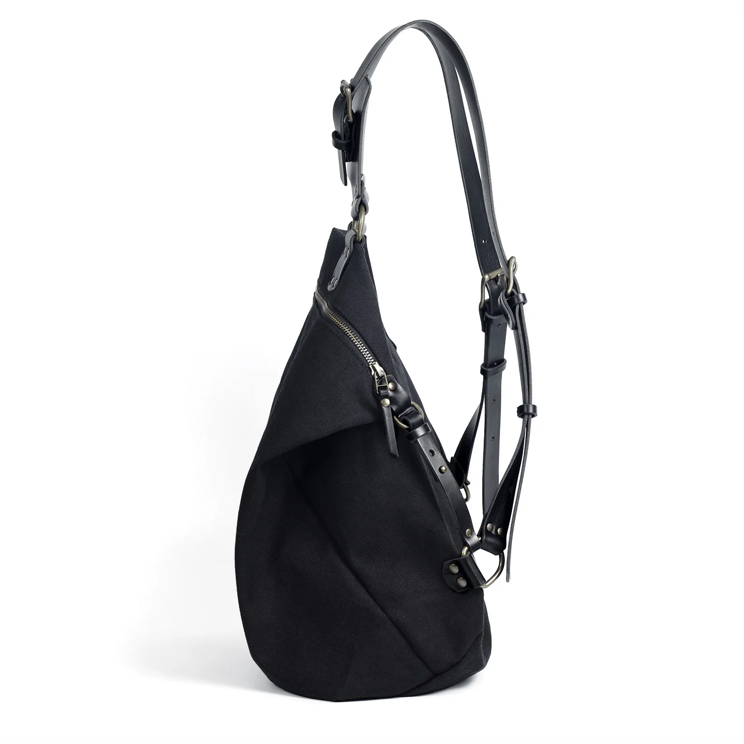 Takiso Black Canvas Backpack - TEO+NG