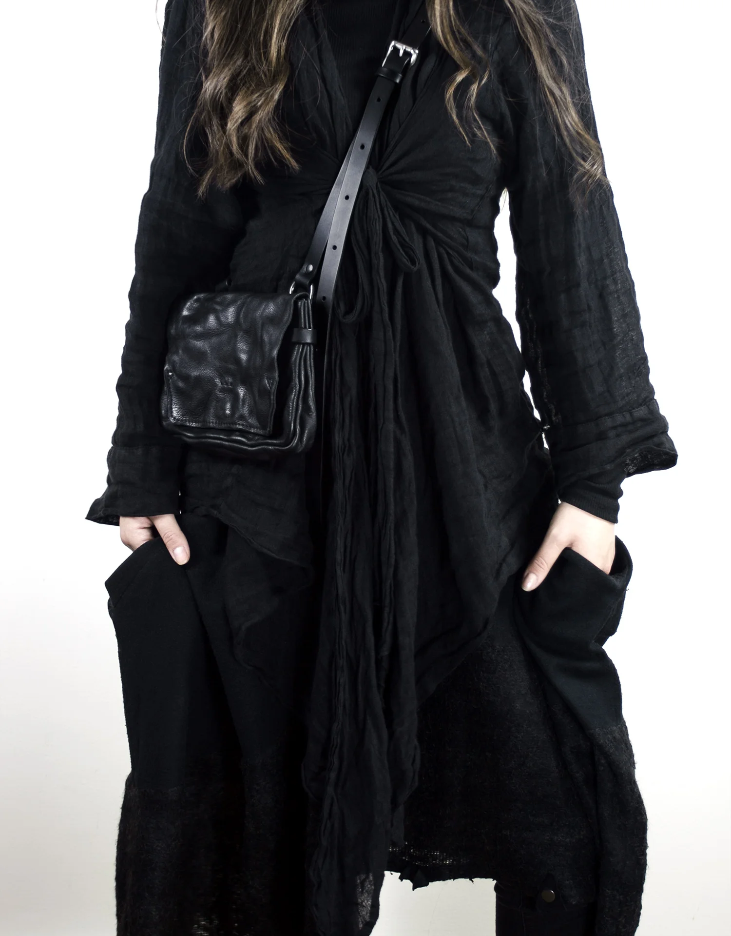 Tachio Black Shoulder/ Belt Pouch - TEO+NG