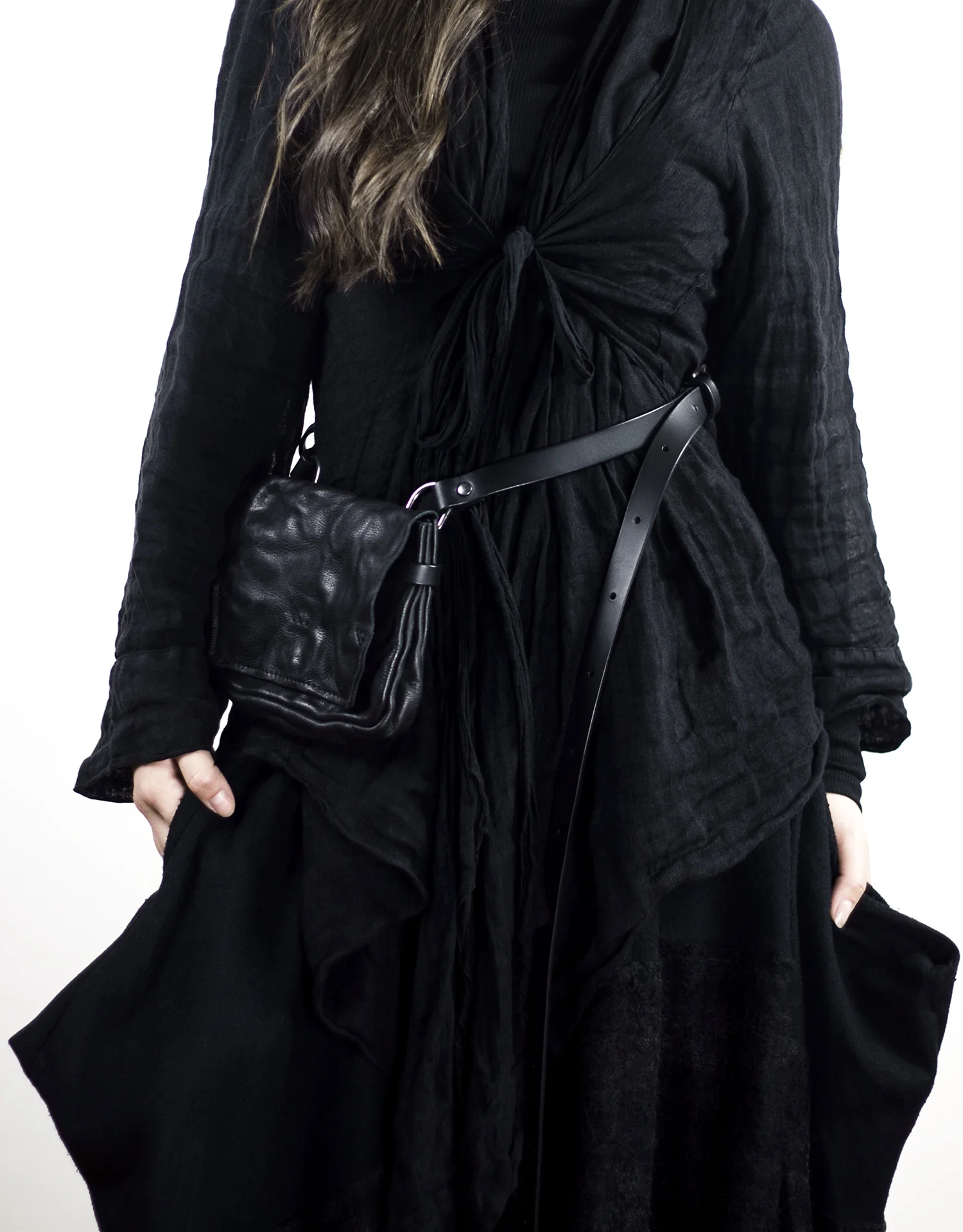 Tachio Black Shoulder/ Belt Pouch - TEO+NG