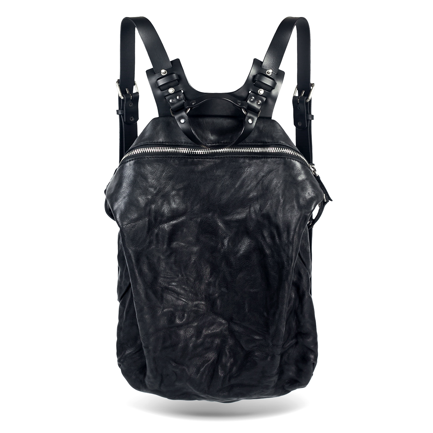 backpack harness leather Spiro Black Harness Leather Backpack — TEO+NG — TEO+NG