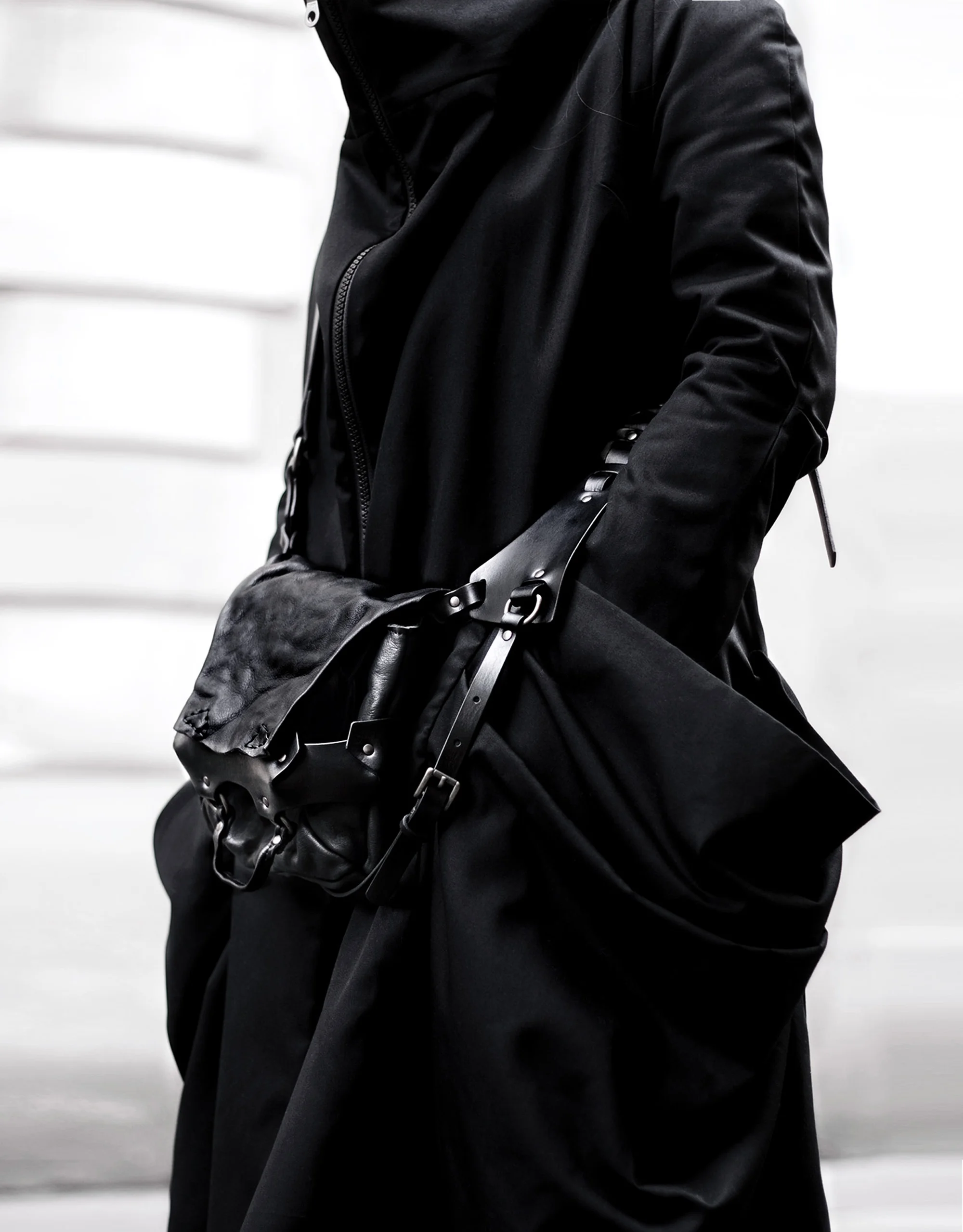 Akito Black Harness Clutch Bag - TEO+NG