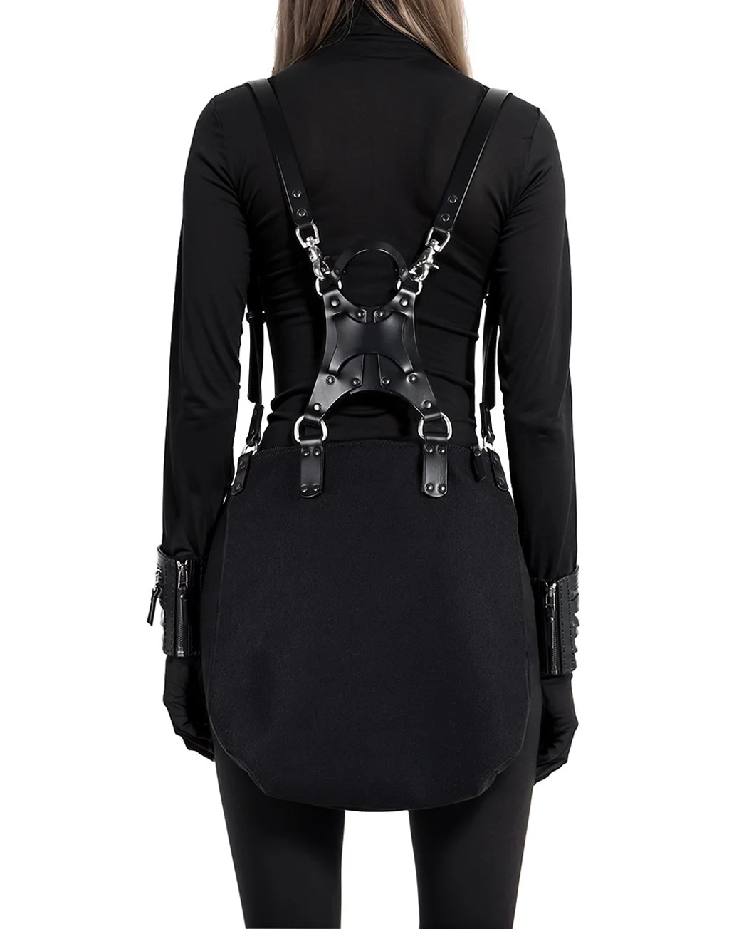 Uto Black Canvas Backpack / Shoulder Bag TEO+NG