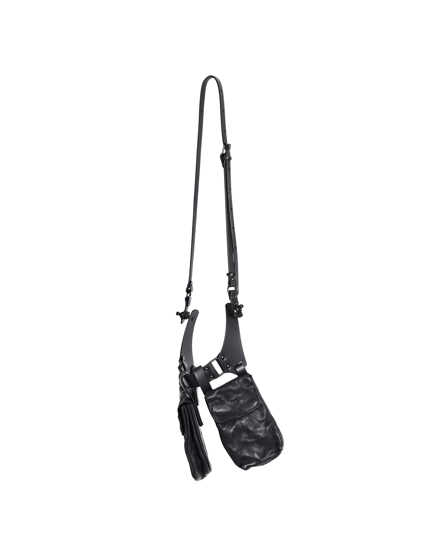 MOO L Black Double Pouch Bag TEO+NG .gif