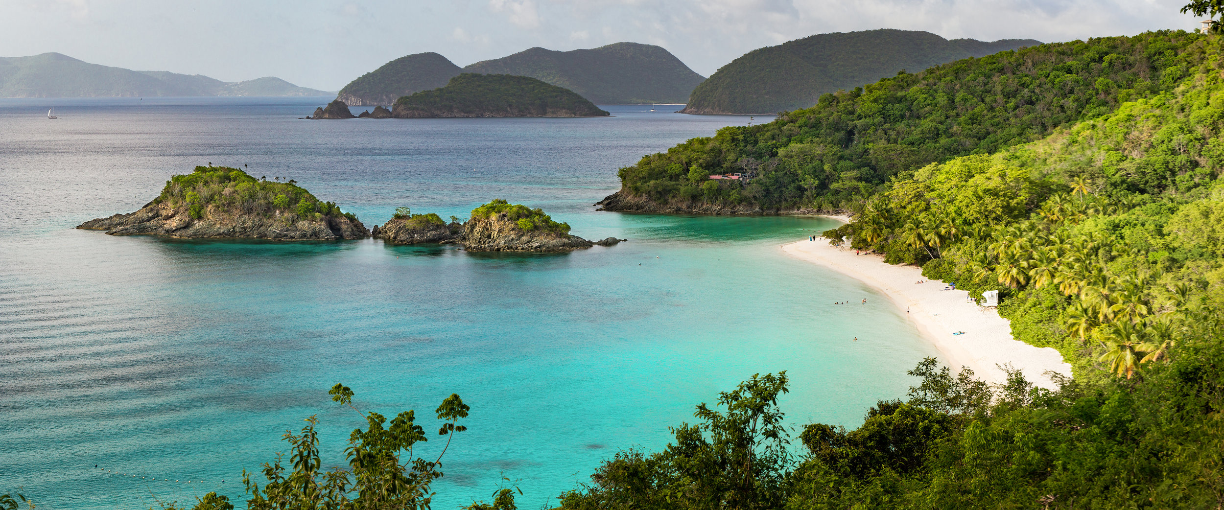 Trunk Bay Panorama At Sunset