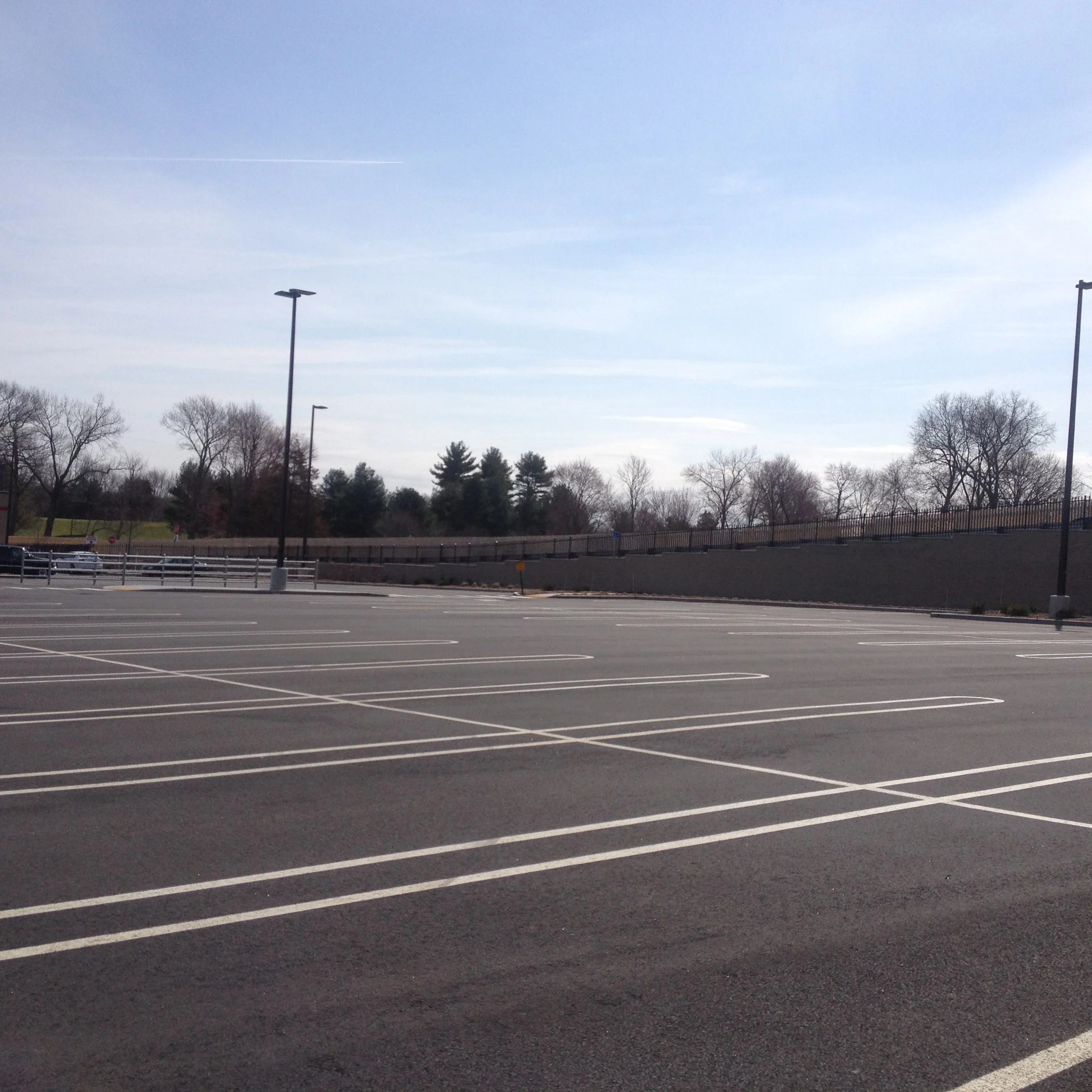 High Traffic Retail Center 8 Months Post Striping on New Pavement