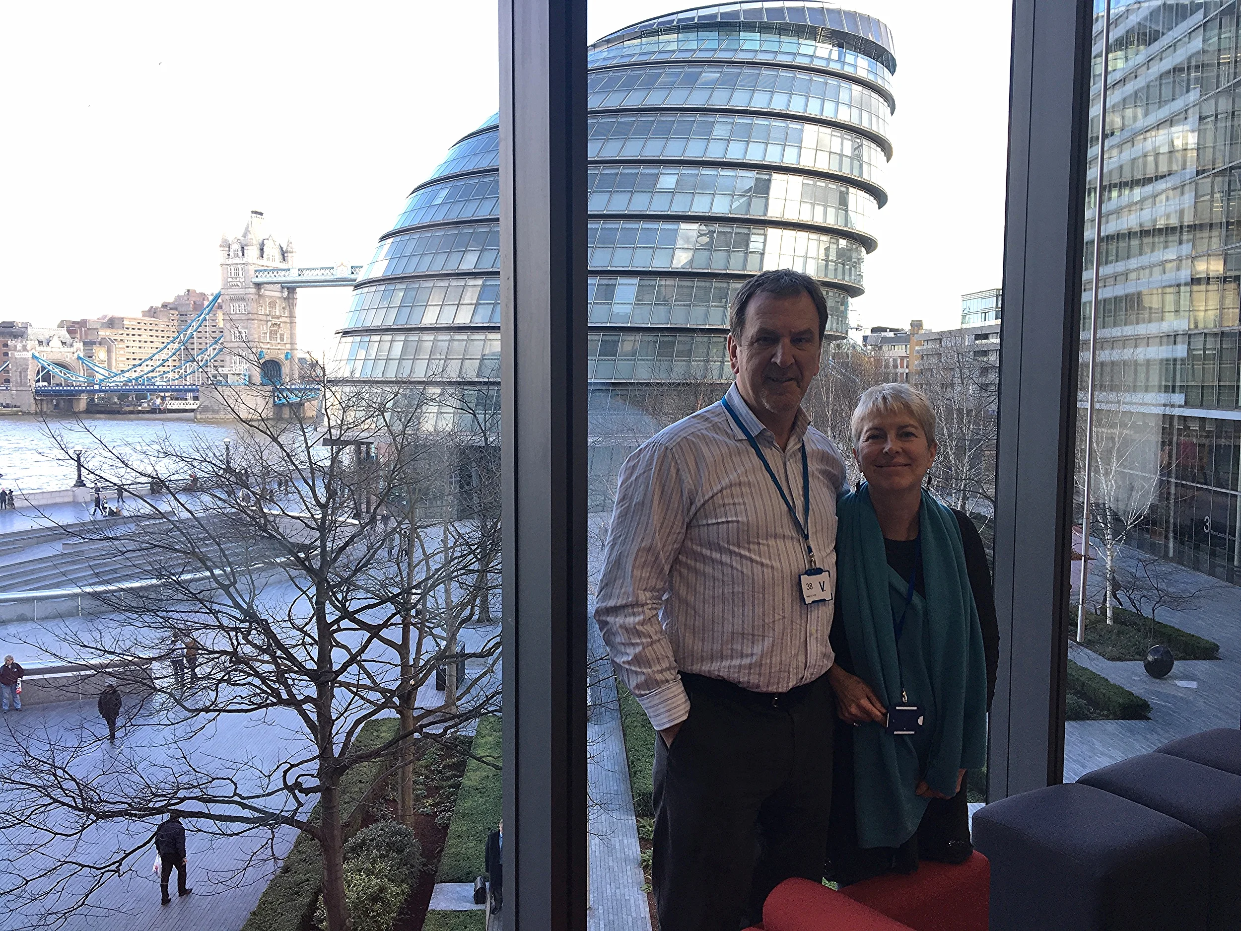Paul and Jenni in the heart of the City of London, teaching LIFE Languages .
