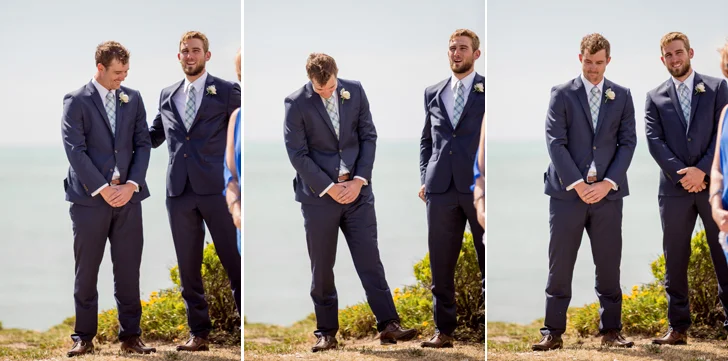 And Levi caught the first look of his bride and was like . . .