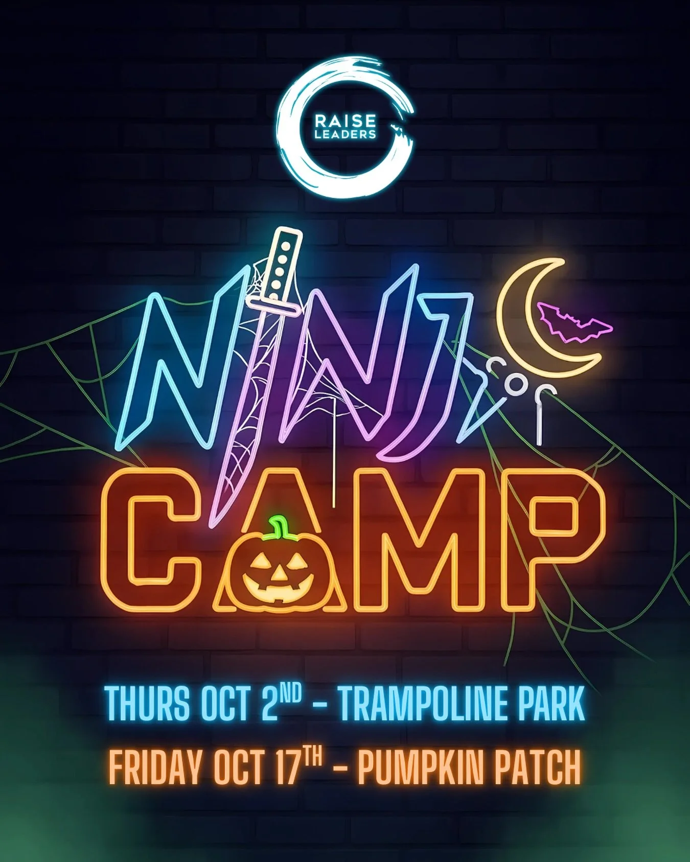 👉 Two epic days. One unforgettable camp. 🥷🎃
➡️ Oct 2: Trampoline Park
➡️ Oct 17: Pumpkin Patch
📲 Register now at RaiseLeaders.org

Drop off 7:30-10:00am  l  Pick up 4:30-6:00pm

3553 High Ridge Road, Boynton Beach, FL 33426  l 561-736-0306

#Ninj
