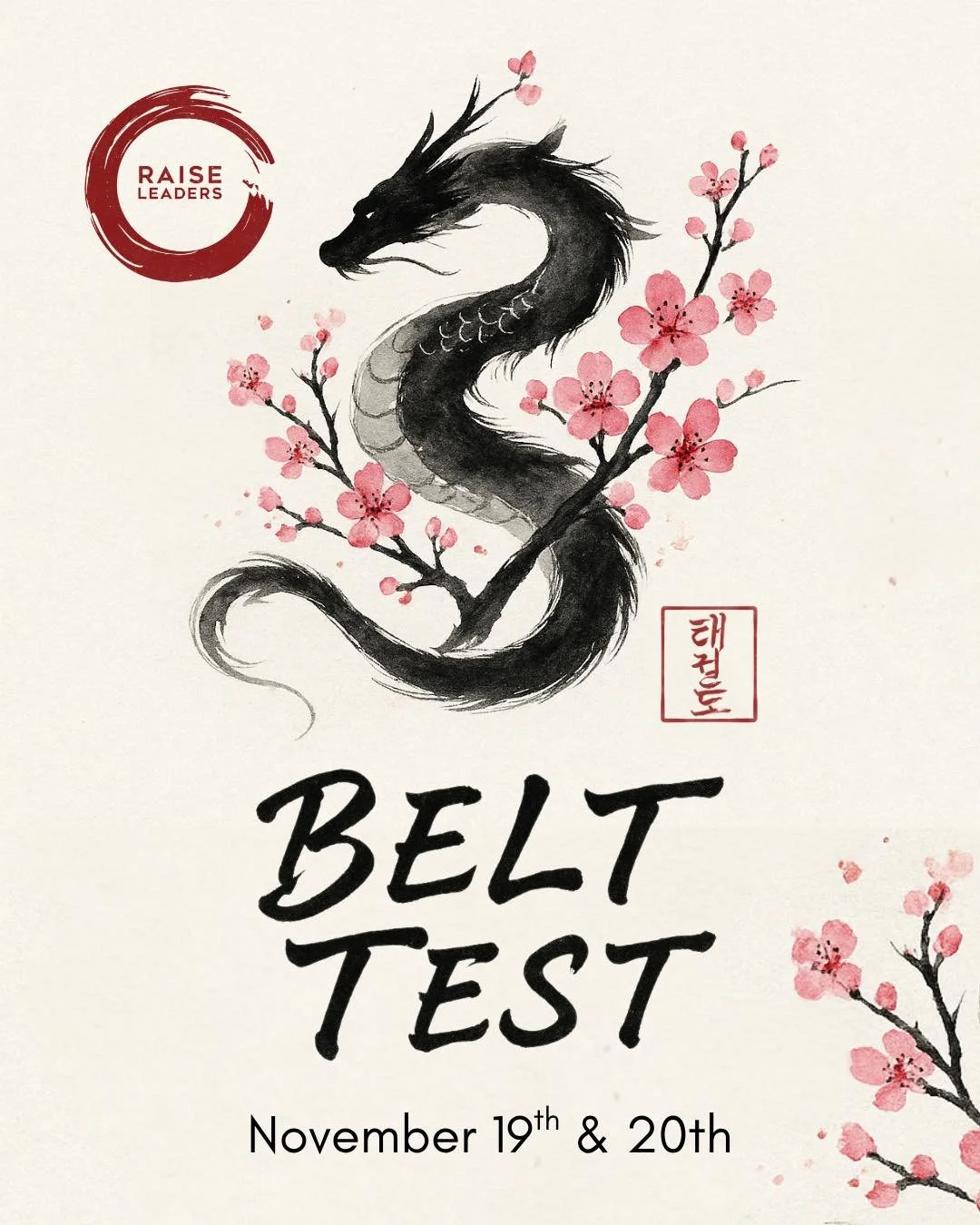 ✨ Belt Test is NEXT WEEK &mdash; November 19th &amp; 20th! ✨

Your child has trained hard, shown focus, and pushed themselves to grow &mdash; now it&rsquo;s time to showcase everything they&rsquo;ve learned.

📲 To help us schedule accurately, please