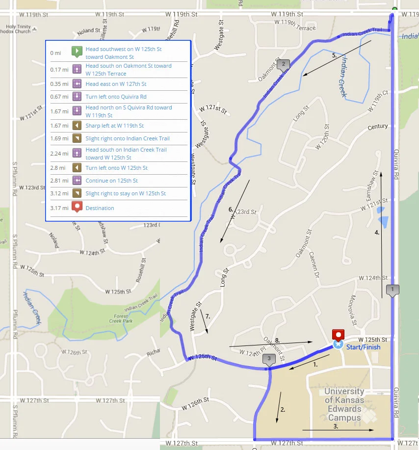 Ku Edwards Campus Map Course Map — Sean D. Biggs Memorial Foundation