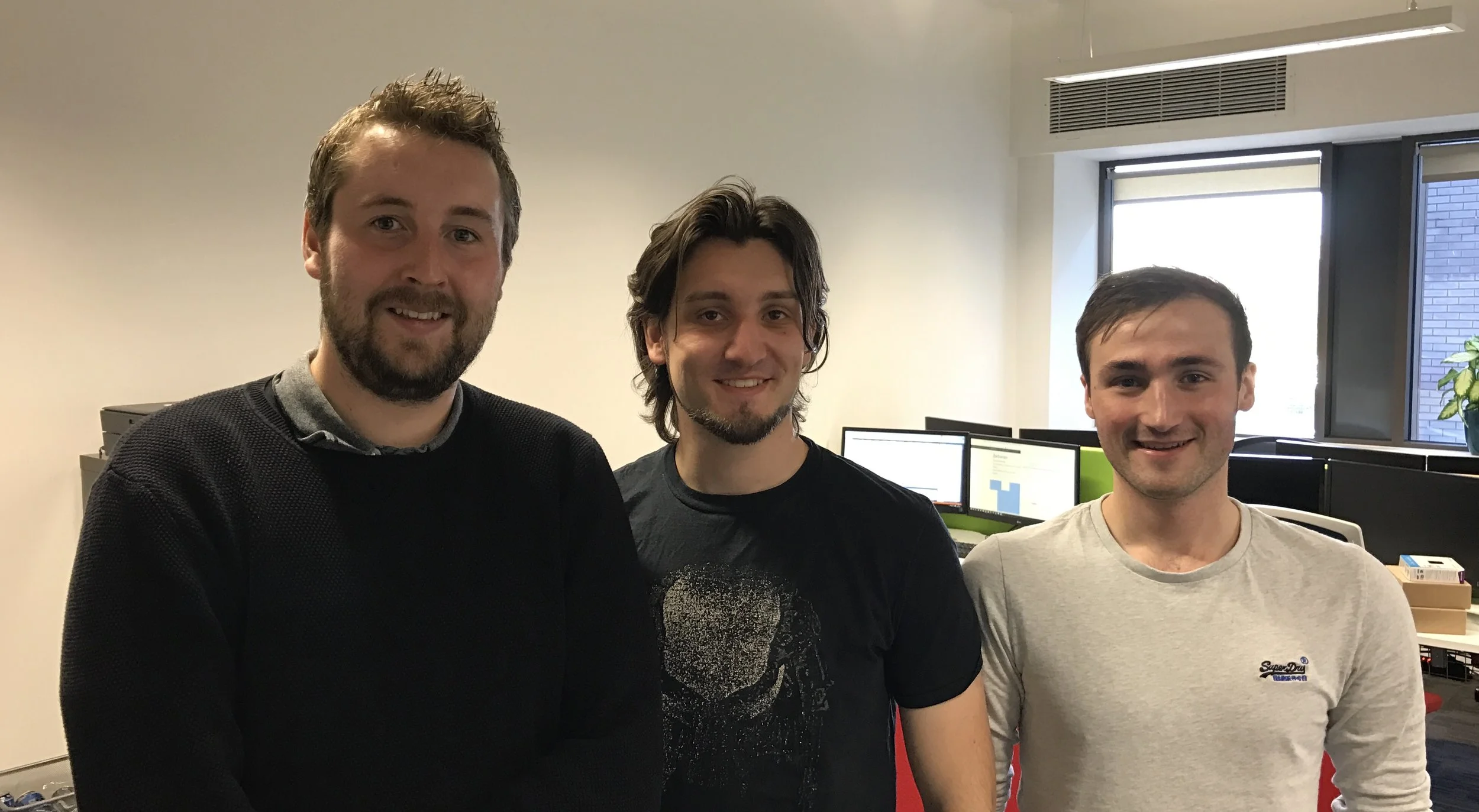 MD, Aaron, picture here with Dave and Dave, new staff member and intern.