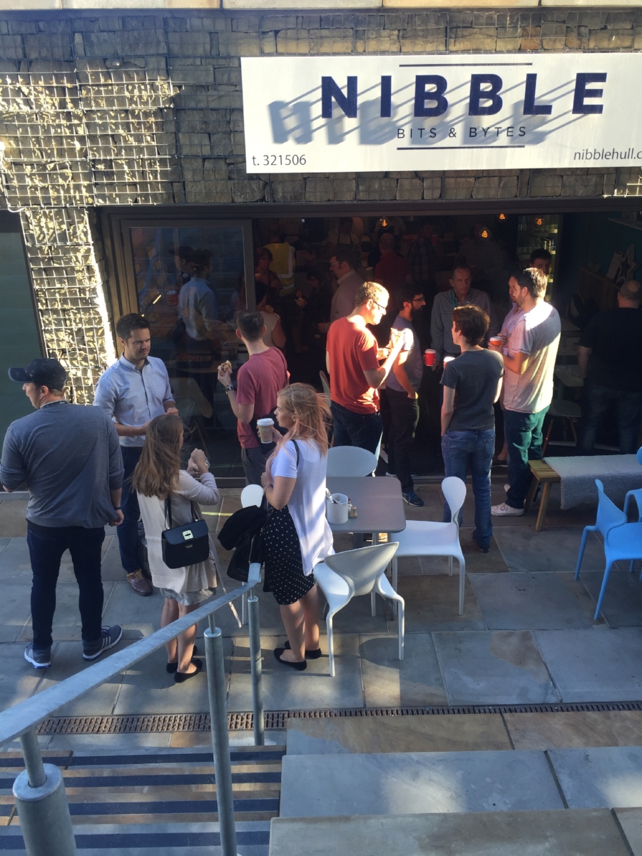 One of our monthly Techy Breakie meetups, hosted at Nibble.