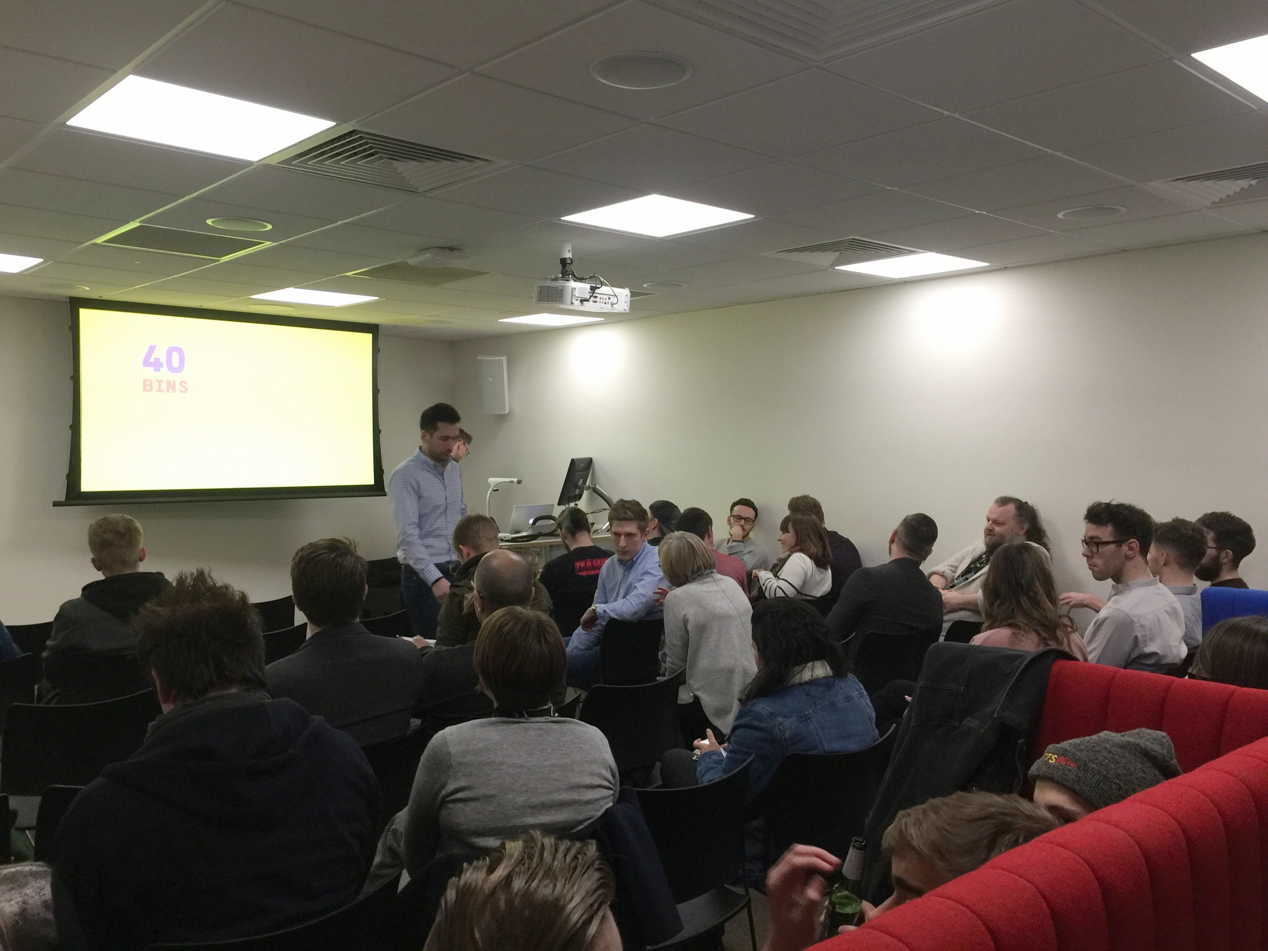 The turnout for the debut of the Designer Meetup was excellent, filling the Theatre room at C4DI