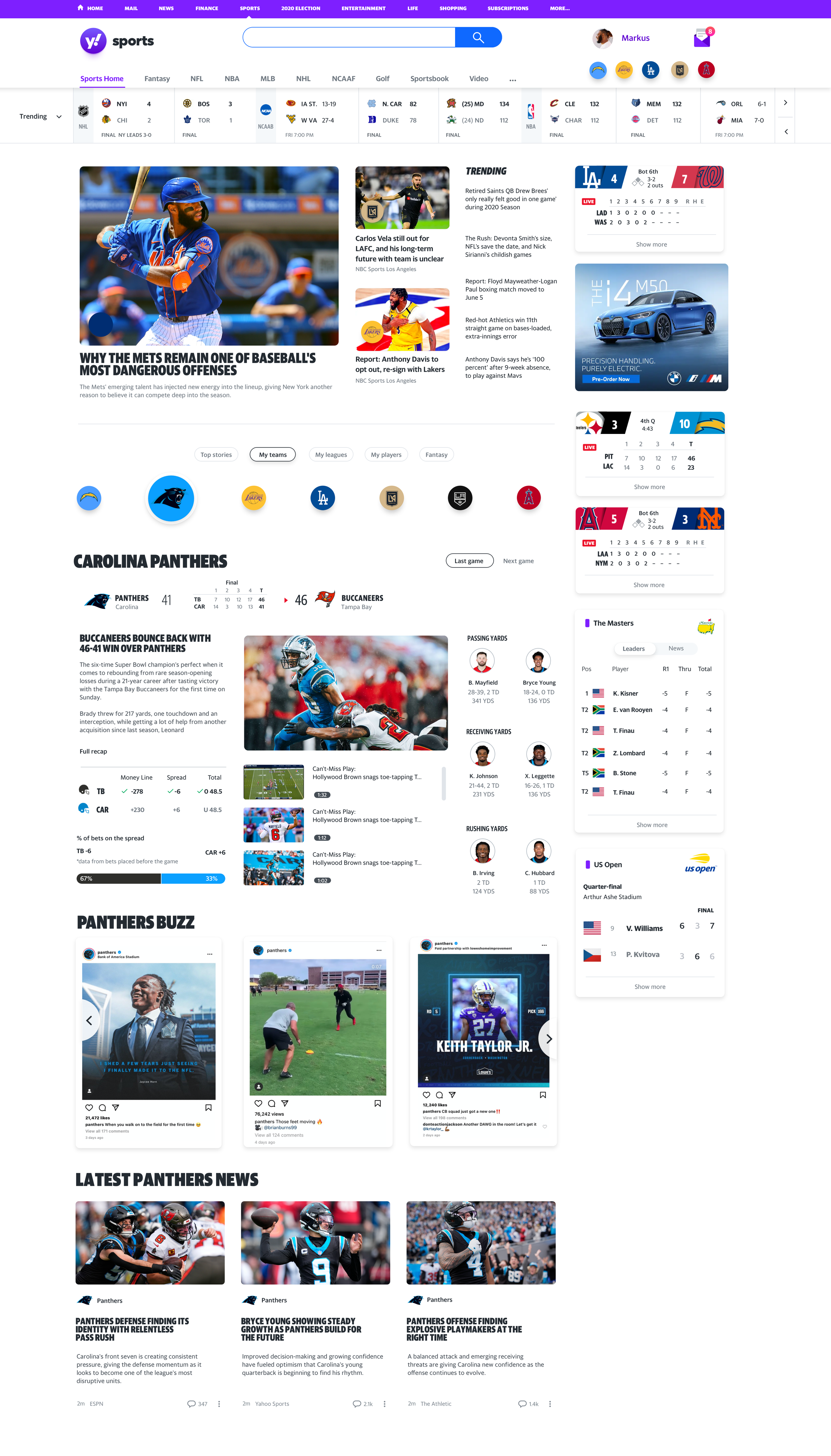 Yahoo Sports Desktop