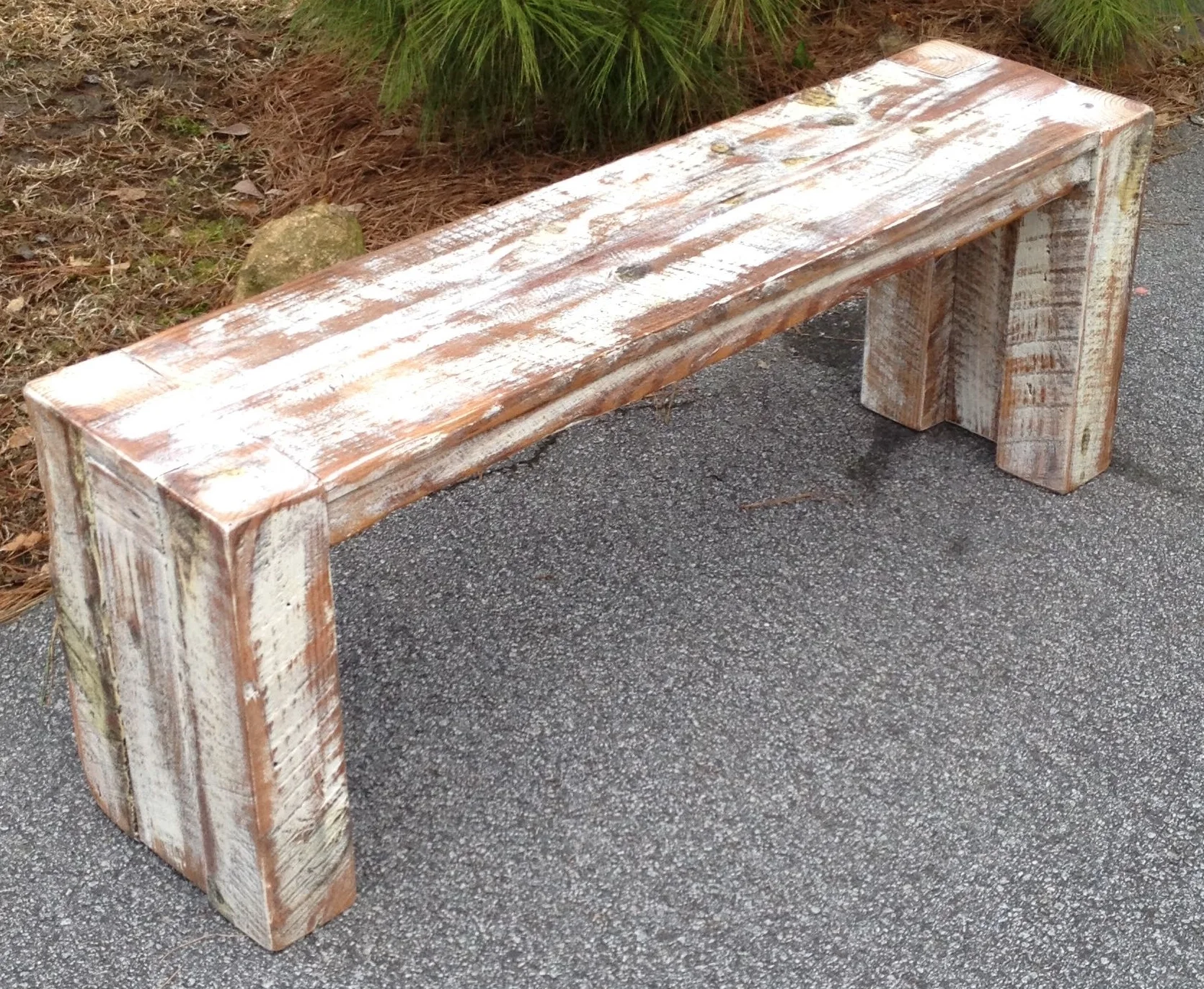 WhiteWashed Block Bench - 4FT