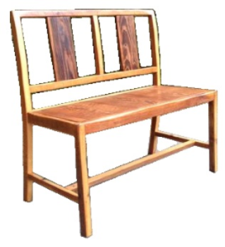 Plank Back Bench 34" tall back 18"tall seat x 37.5" wide x 16.5" deep Natural finish $385