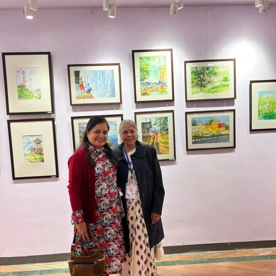 Watercolor is the dance of colors on paper
 A tussle to let it flow and give the direction to flow. 12 exceptional artists of Bhopal joined hands under one roof to present the orchestra of water. Im thankful to bharti ji and Dubey ji for inviting to 